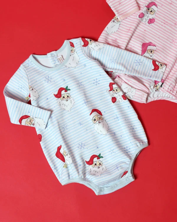 Long Sleeve Patton Play Bubble- Dear Santa BB Stripe