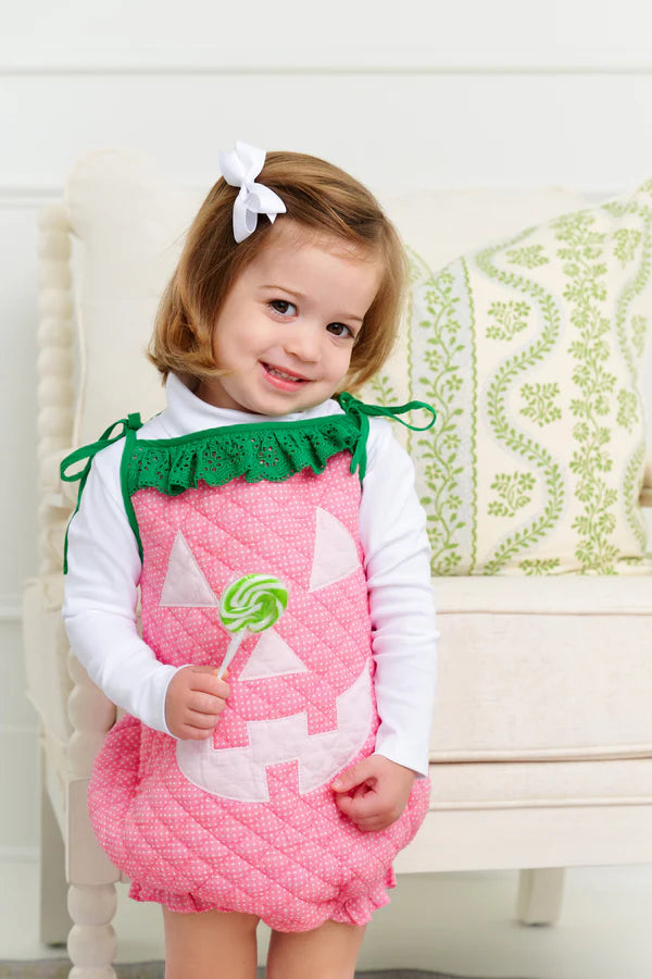 Happy Halloween Pink Pumpkin Costume- Hamptons Hot Pink Micro Dot