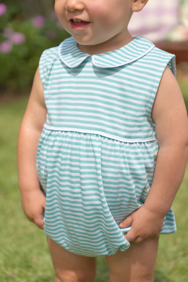 Sleeveless Bradford Bubble- Turks Teal Stripe