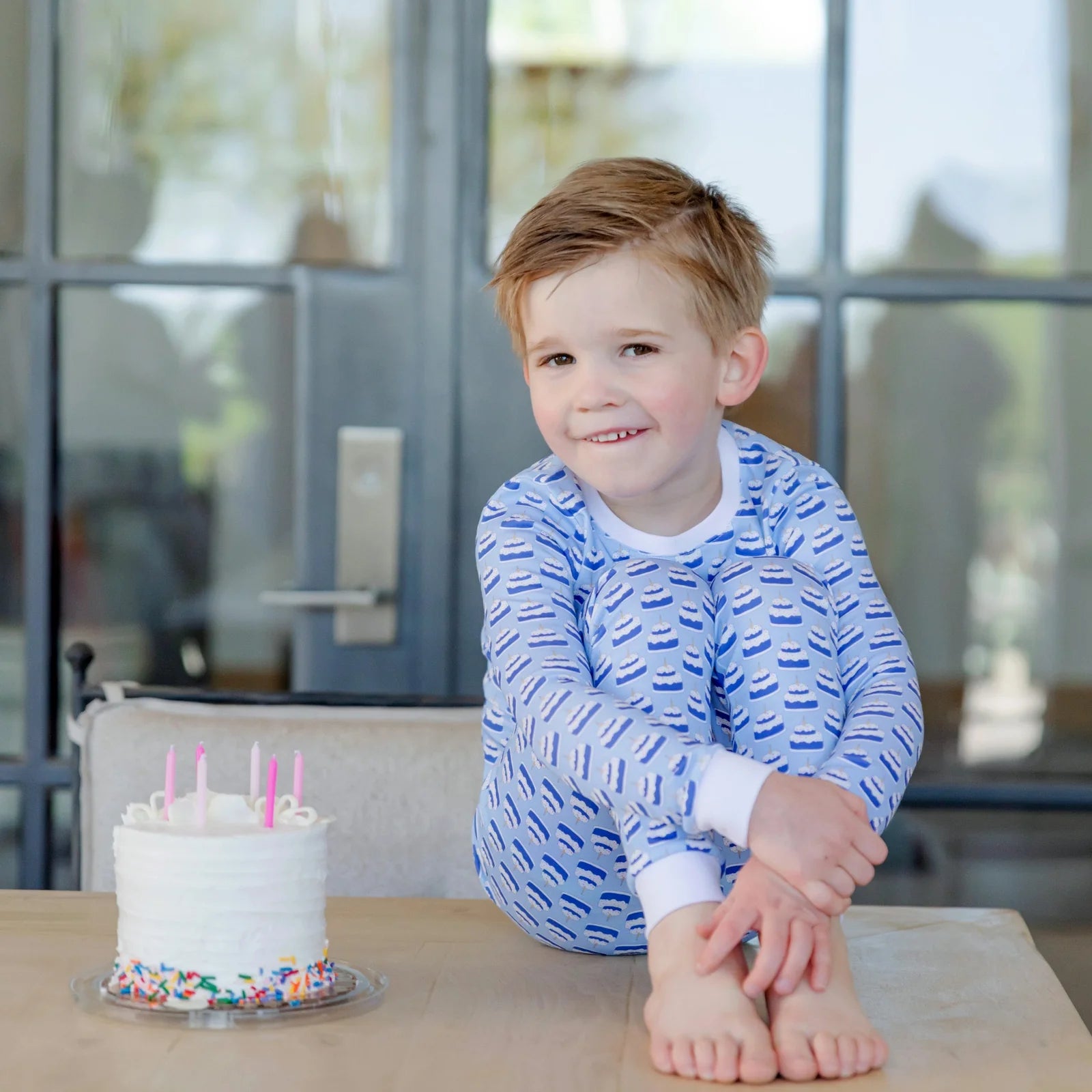 Grayson Boys' Pajama Pant Set- Birthday Cake Blue