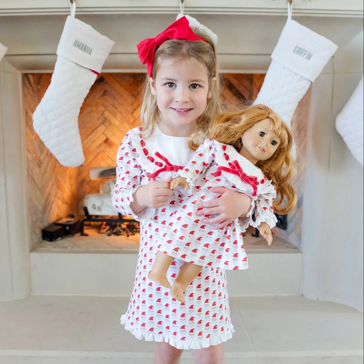Emersyn Doll Dress - Whimsical Santa
