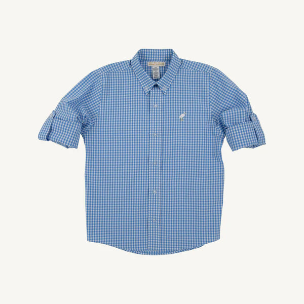 Dean's List Dress Shirt- Sunrise Blvd Blue Mini Gingham