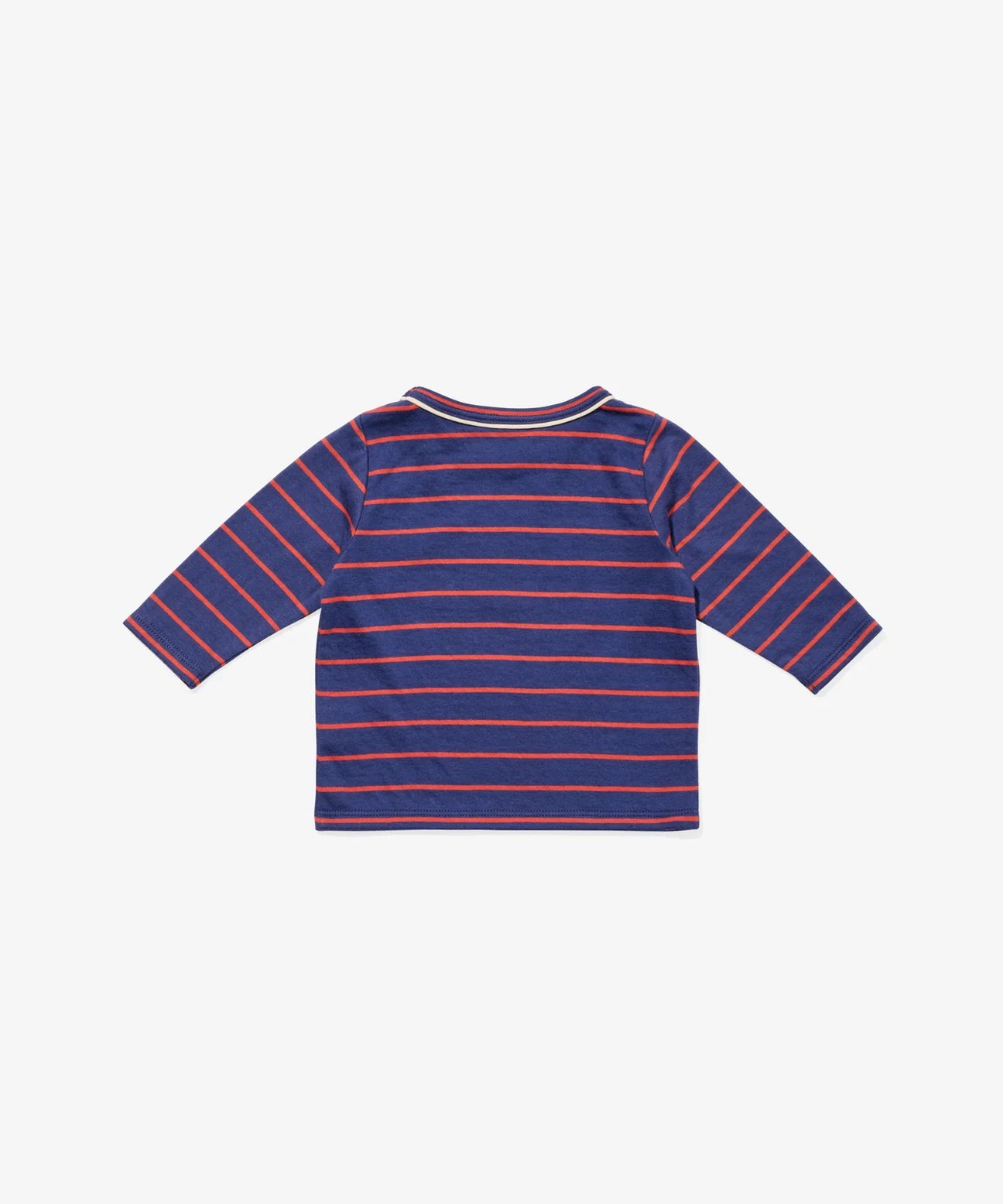Edward Baby T-Shirt- Navy Fine Stripe