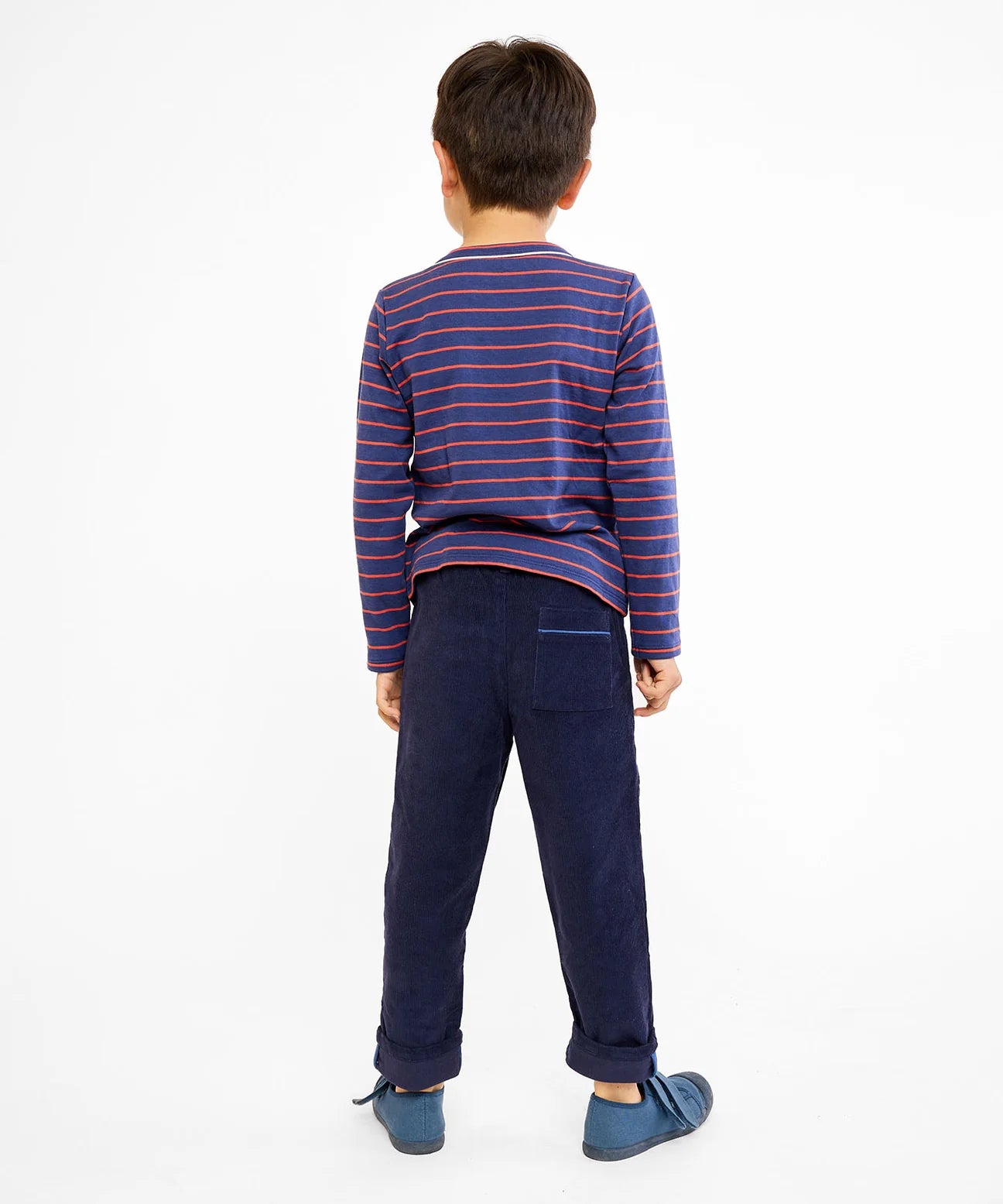 Edward T-Shirt- Navy Fine Stripe