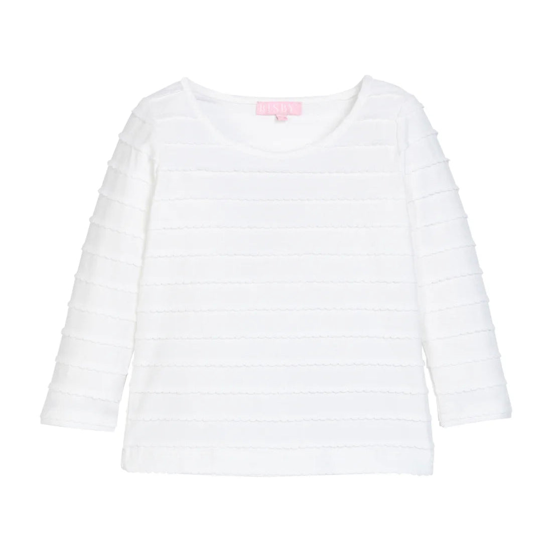 Essential Tee- White Scallop