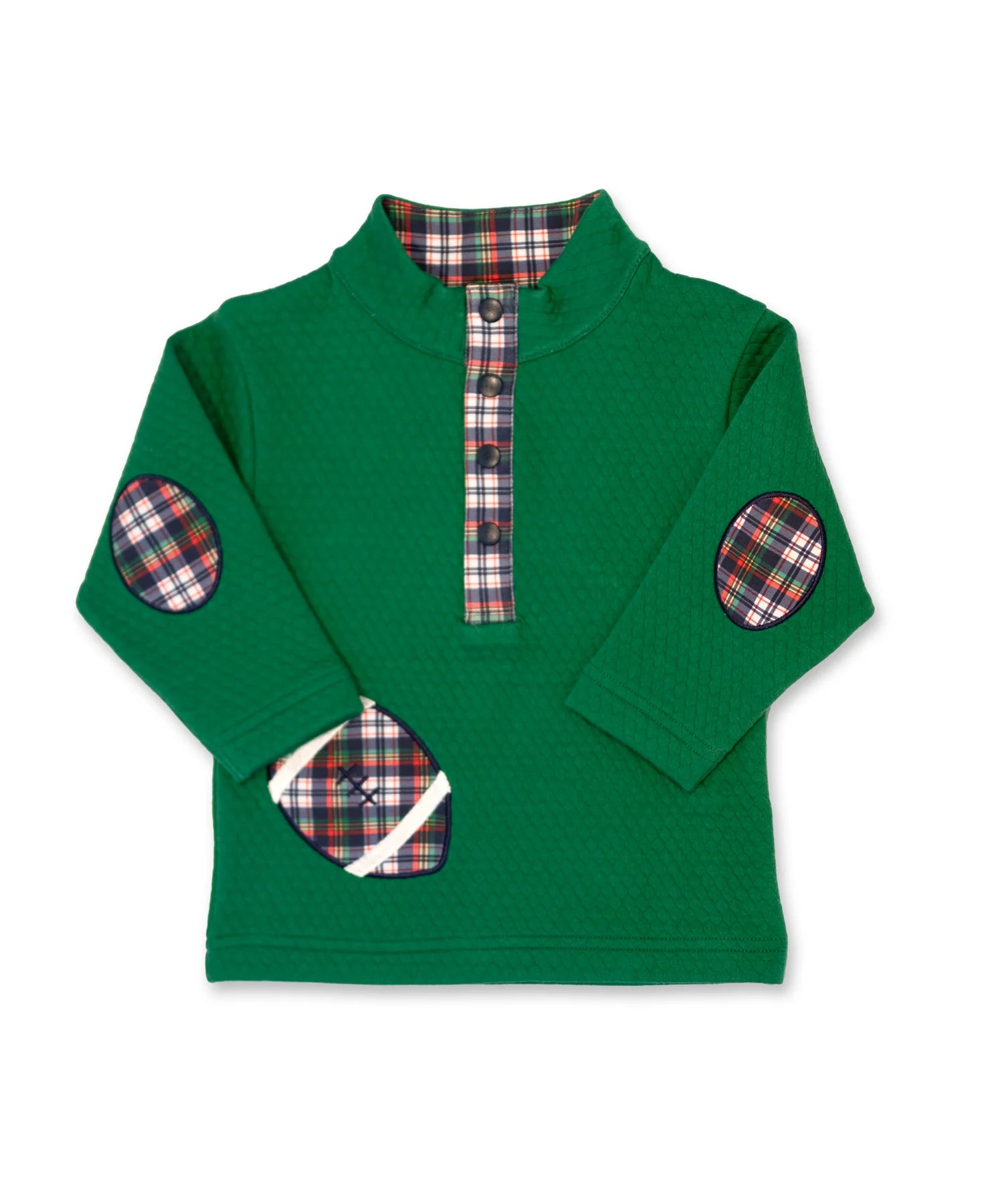 Green Jacquard Knit Pullover With Football