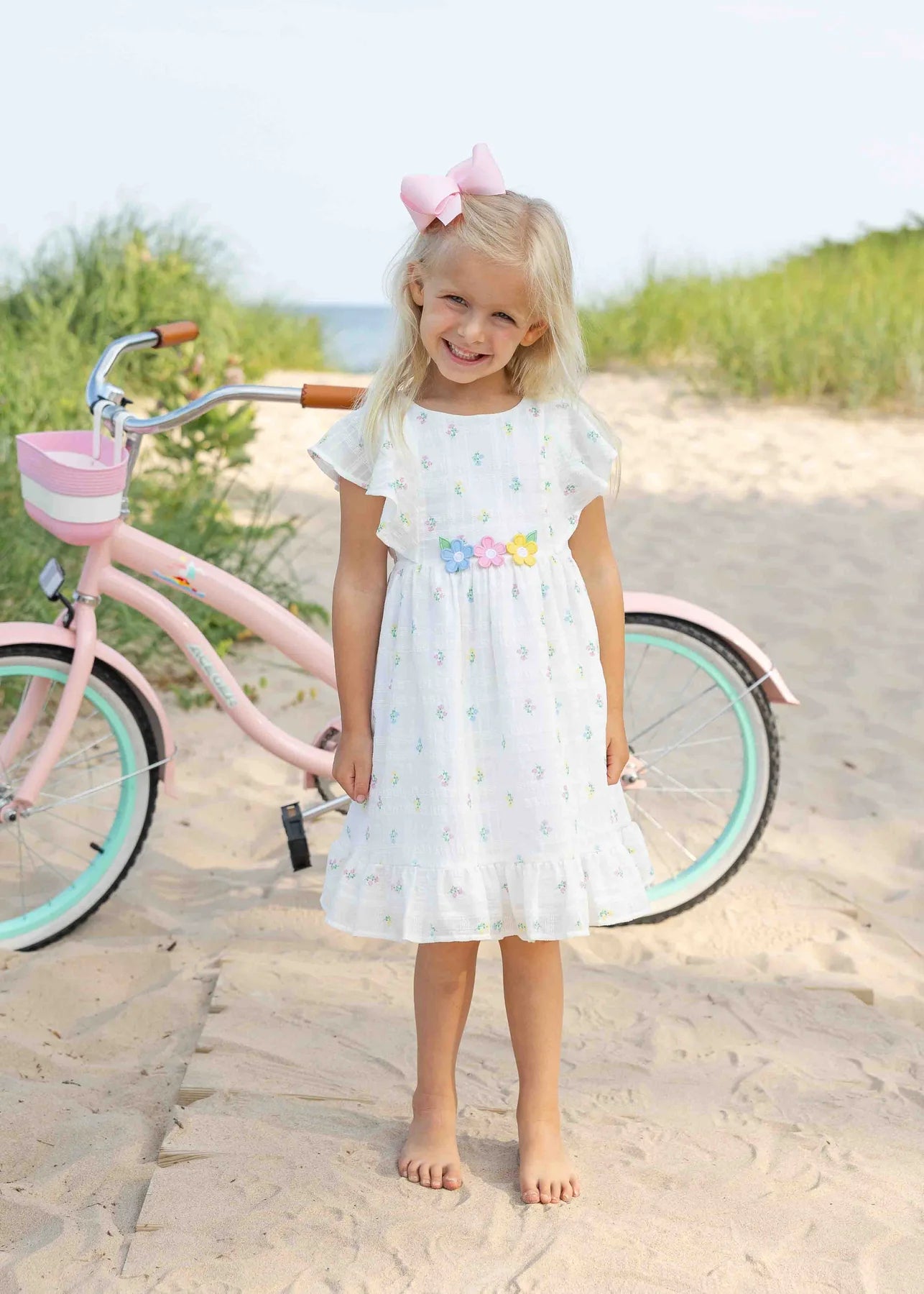 Textured Lawn Floral Printed Dress With Flowers