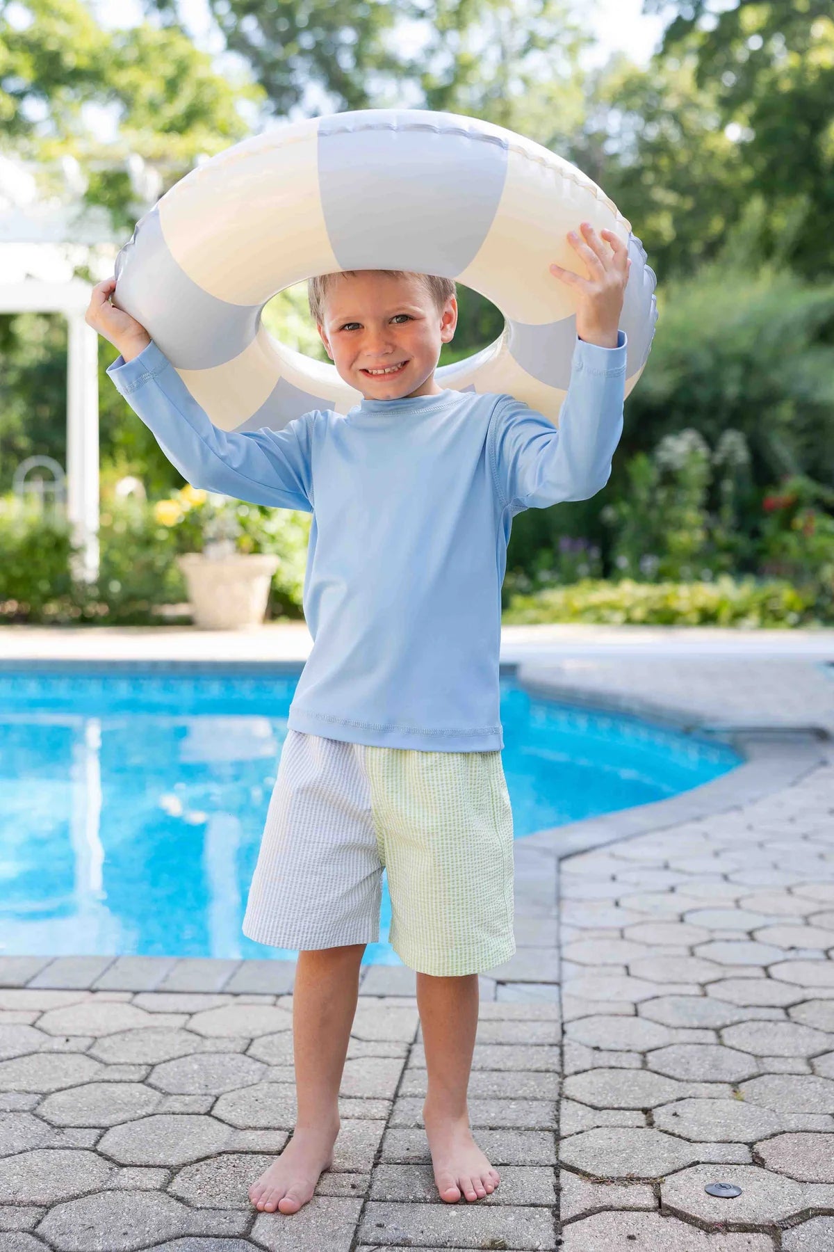 Stripe Seersucker Swim Trunk