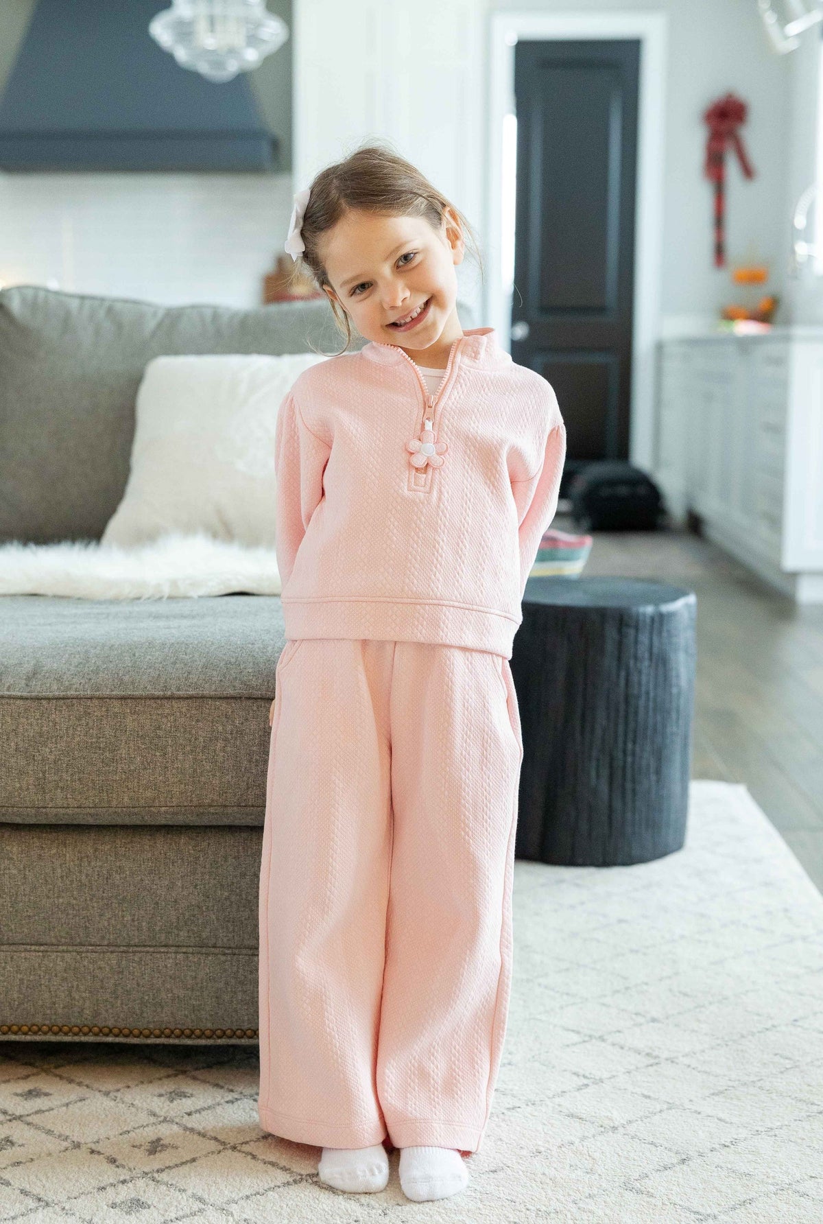 Cable Knit Half Zip Set