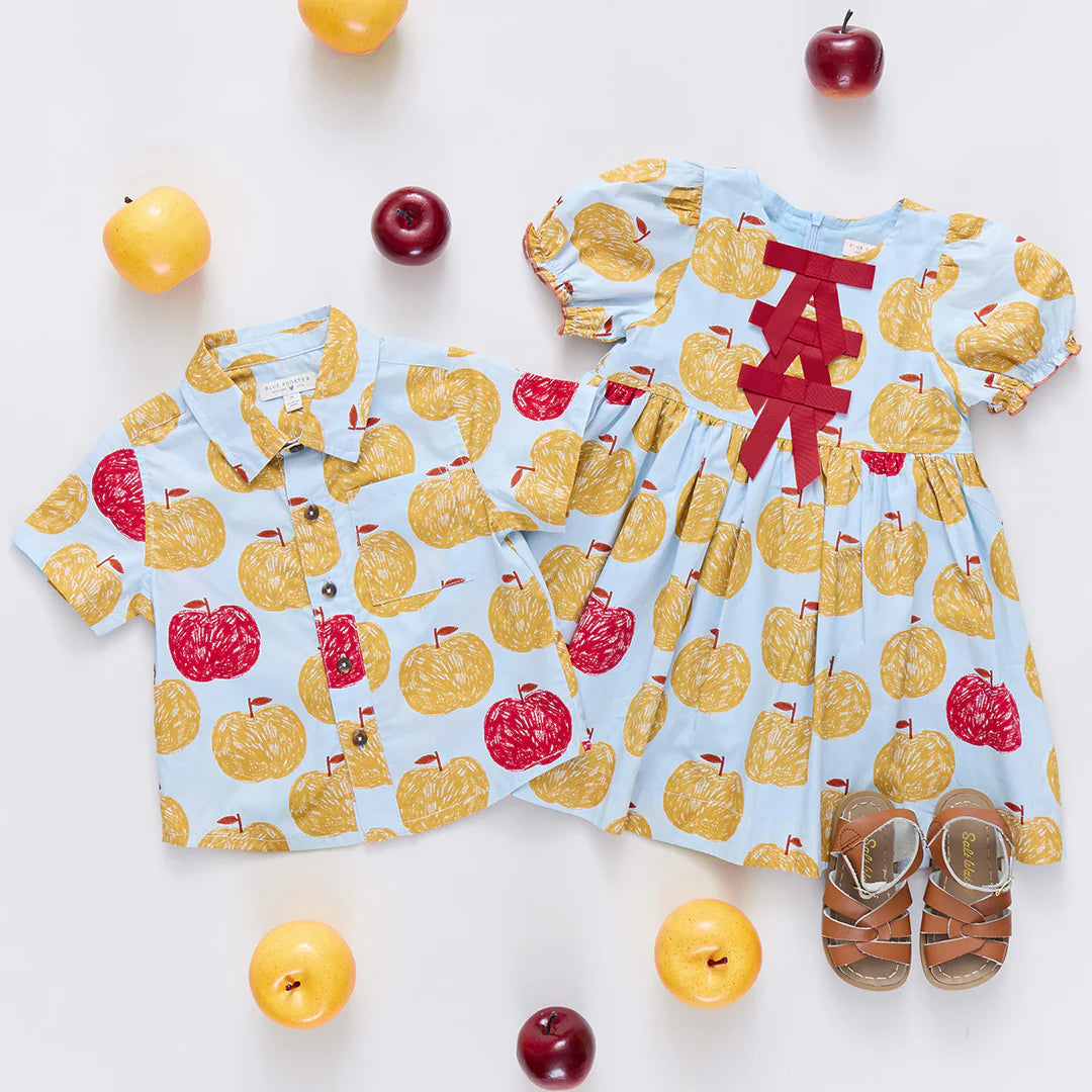 boys jack shirt- gold apples