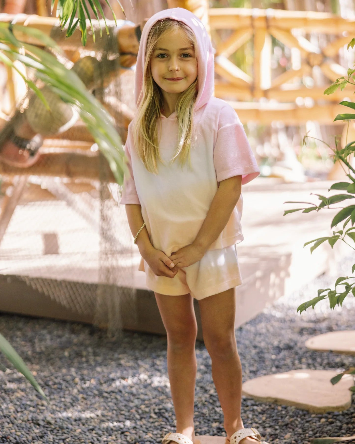 Terry Hoodie + Short- Pop Pink Ombre