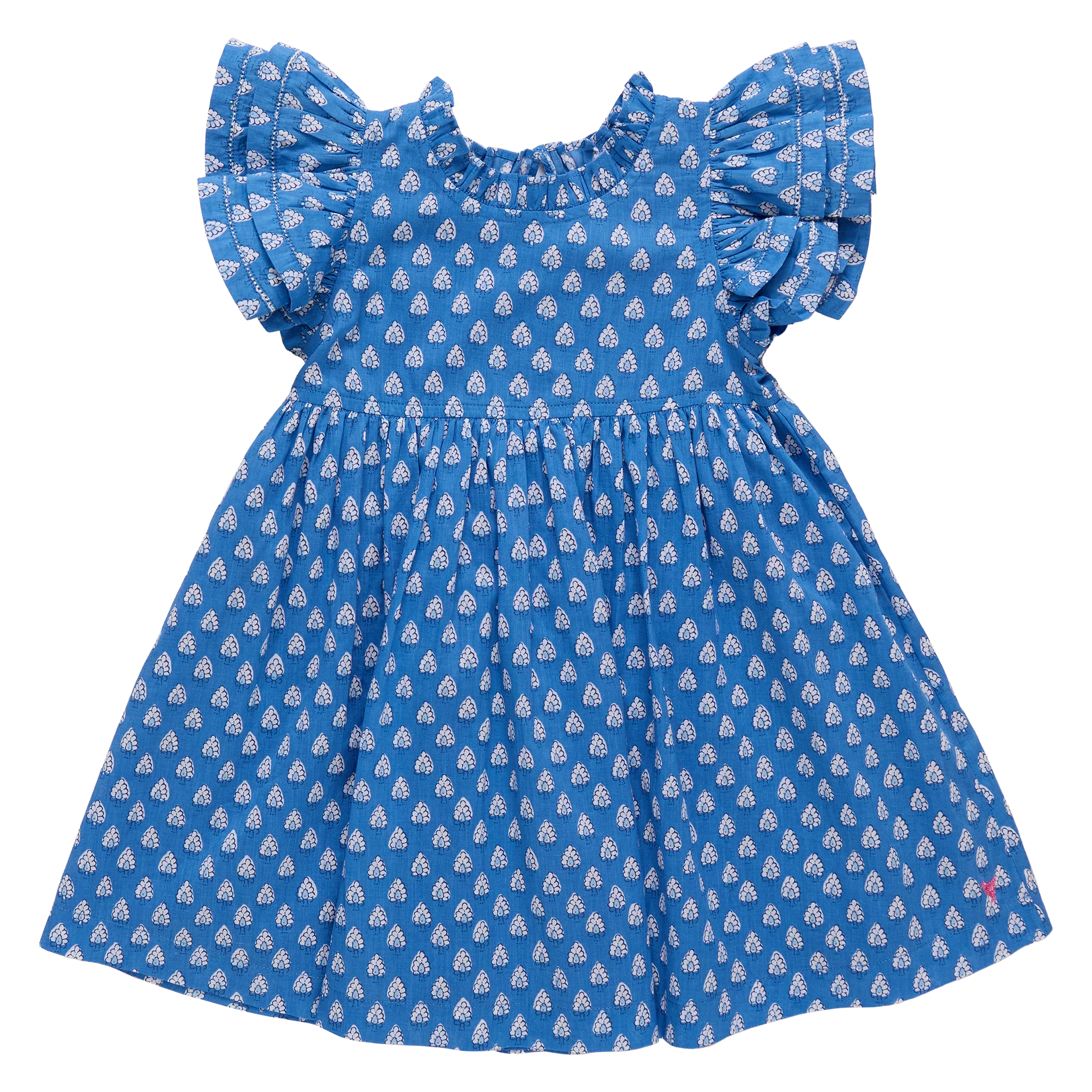 girls jennifer dress- blue tear drop
