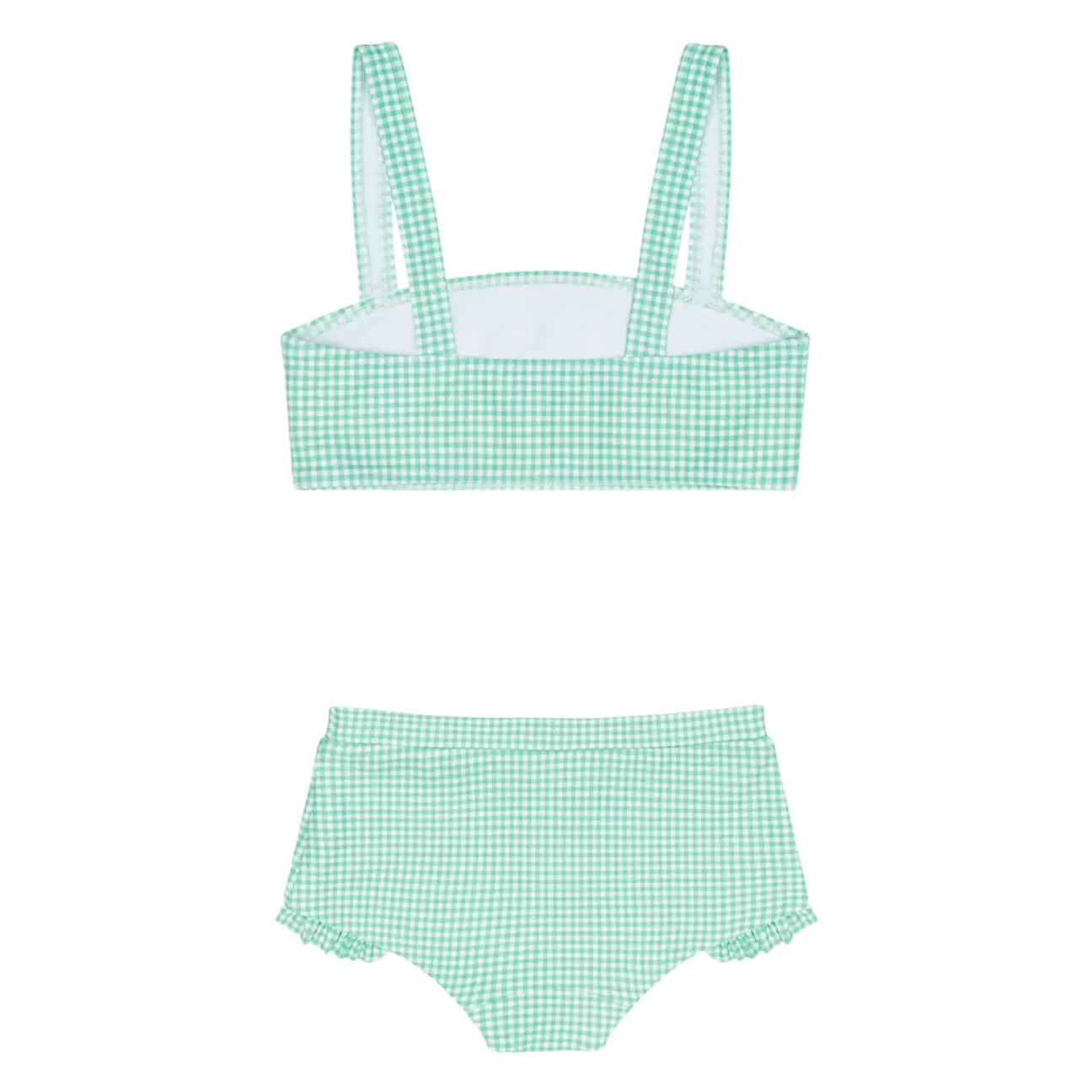 girls gustavia gingham bandeau bikini and swim shorts