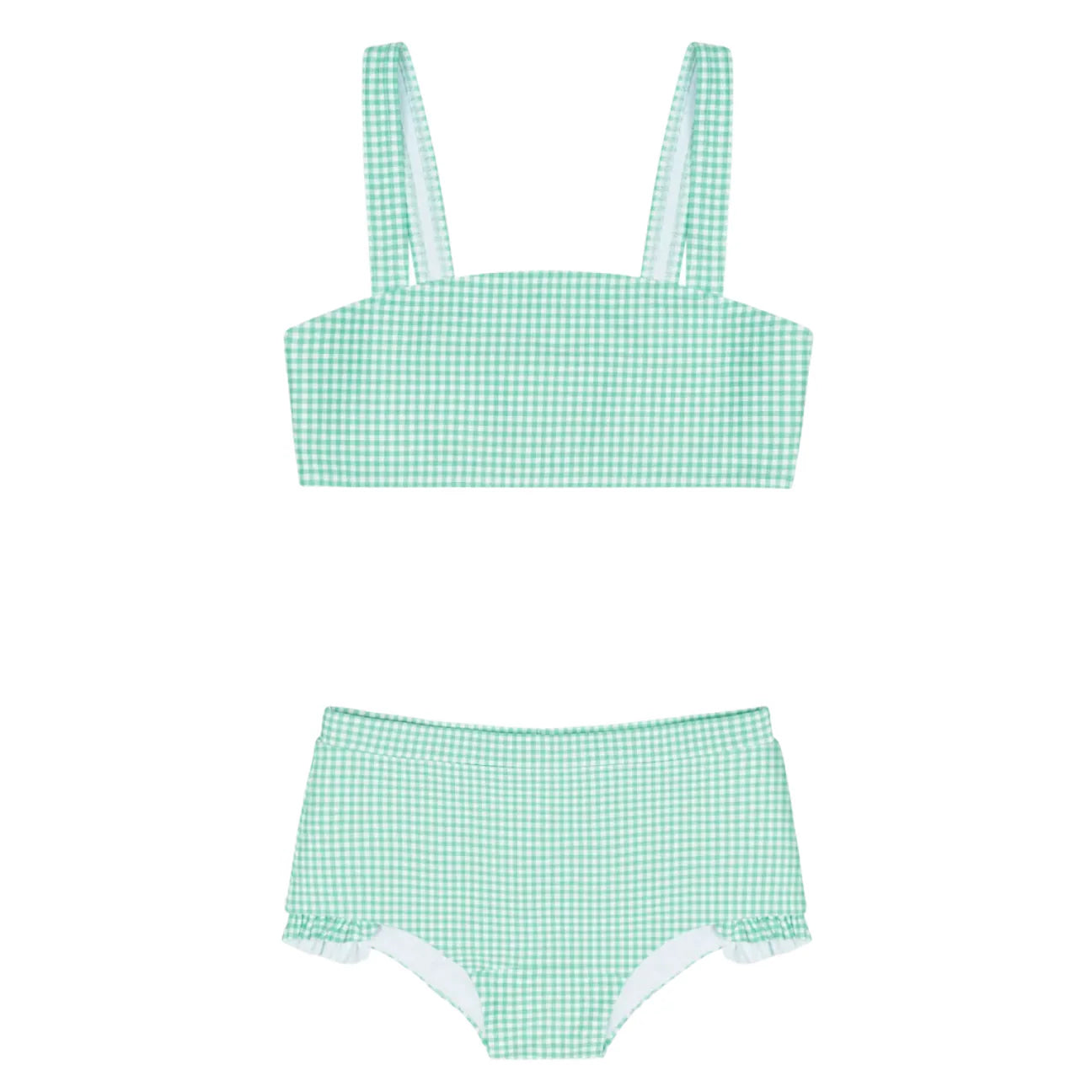 girls gustavia gingham bandeau bikini and swim shorts