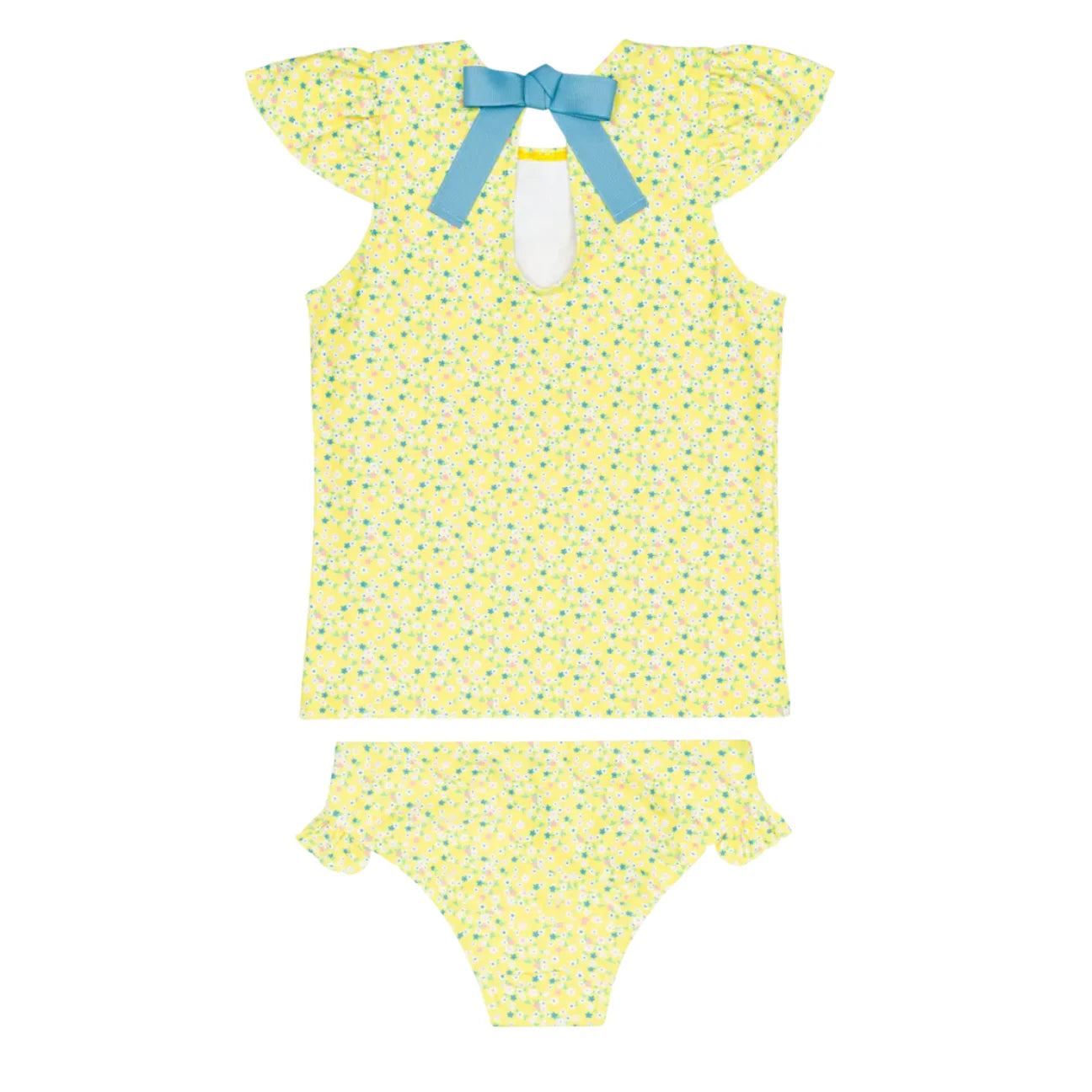 girls petite fleur cap sleeve rashguard set