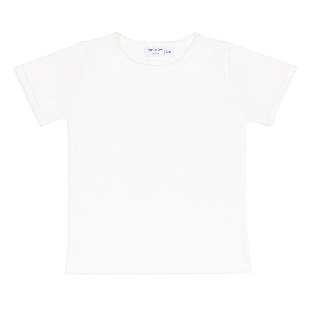 girls shell white pointelle shirt
