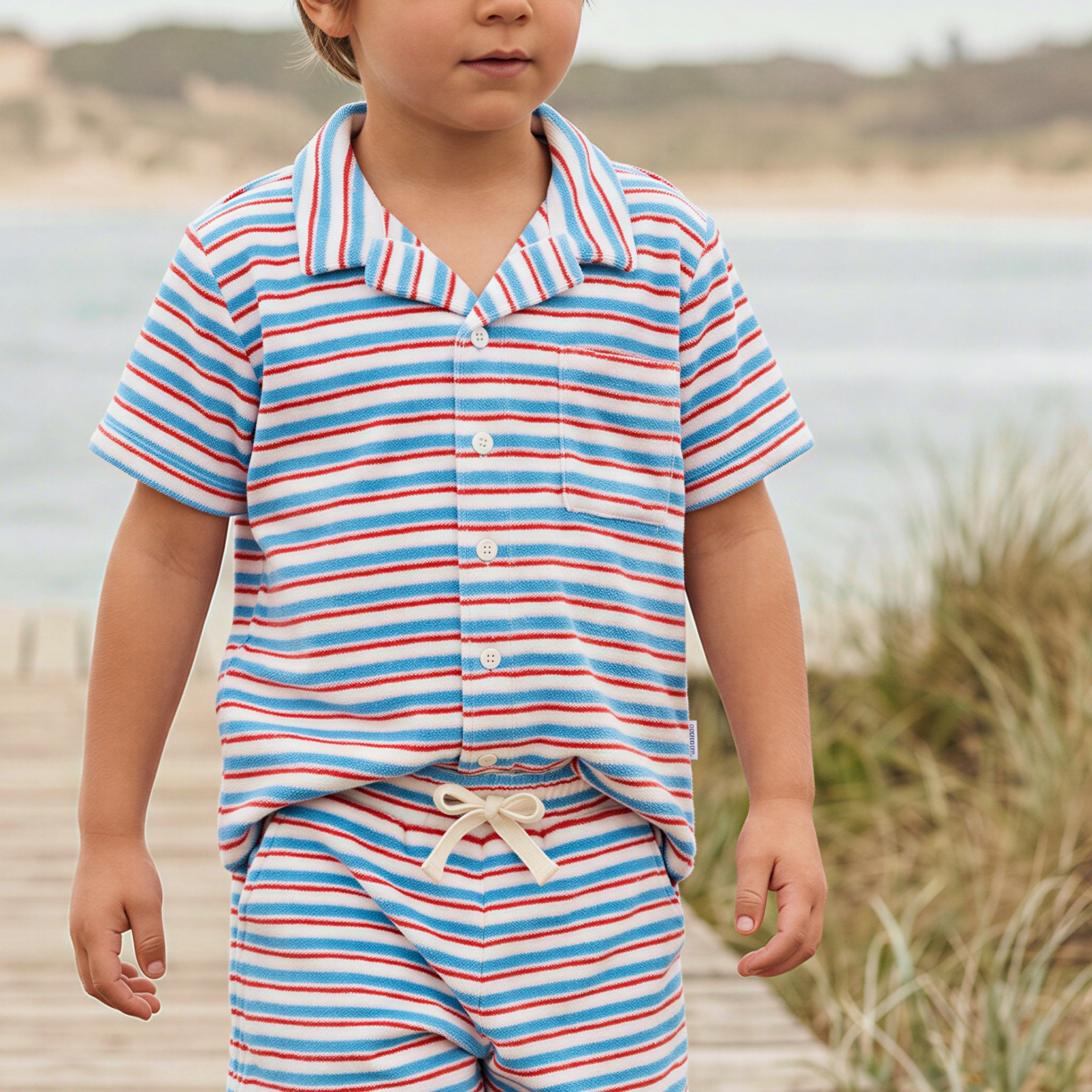 Jetty Stripe French Terry Button Up (Pre-Order)