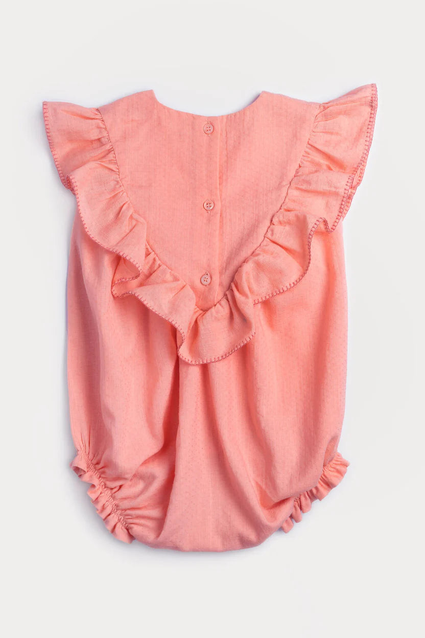 Lucy Romper- Blush Swiss Dot