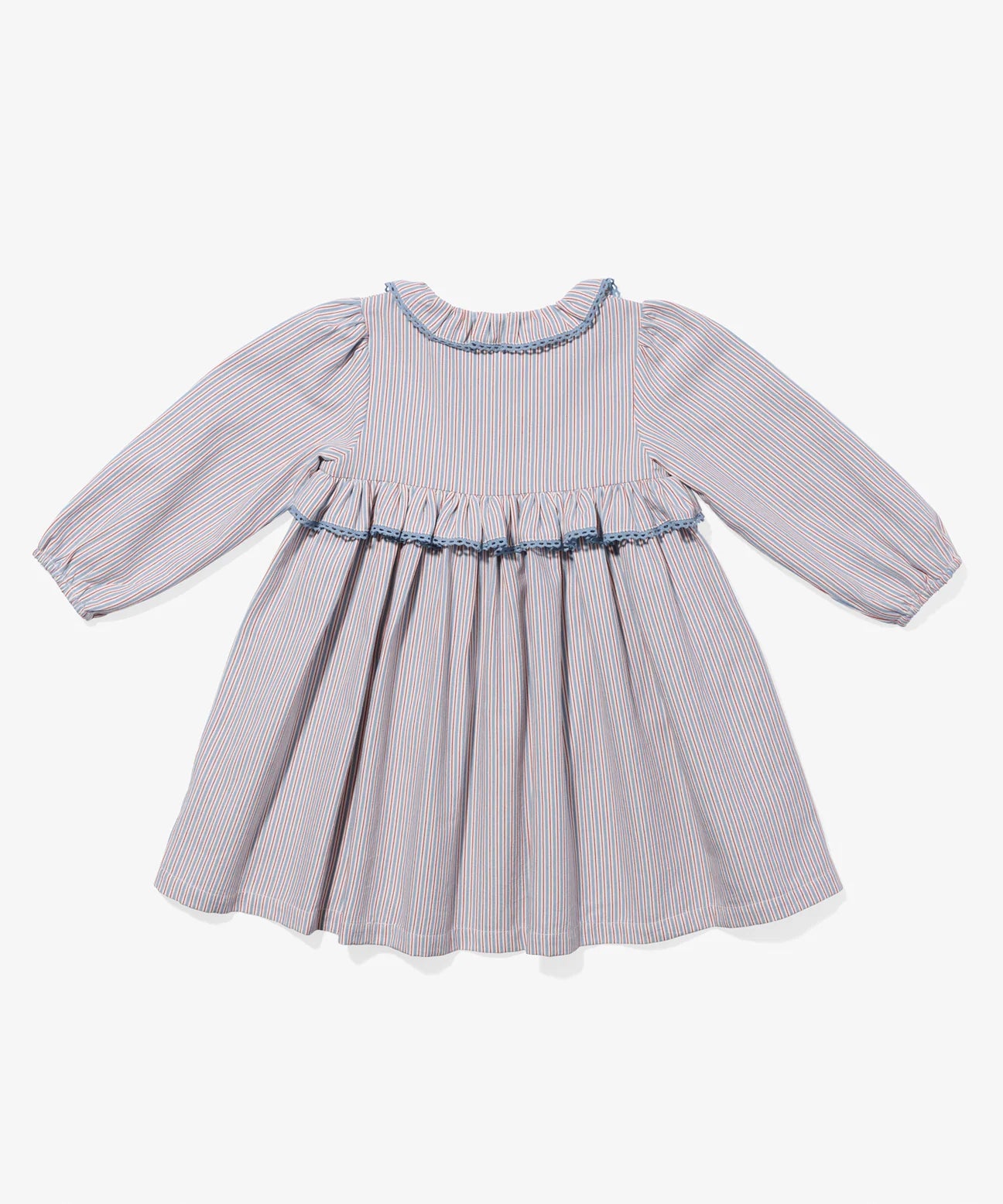 Hannah Dress- Indigo Linen Stripe