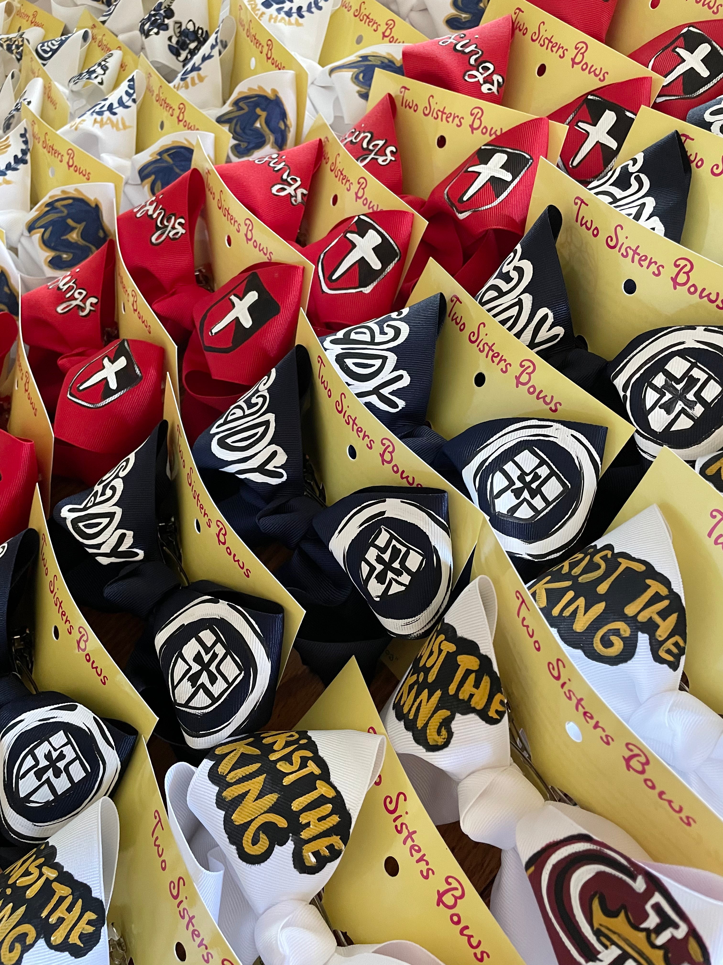 Hand Painted School Bows - Name / Logo