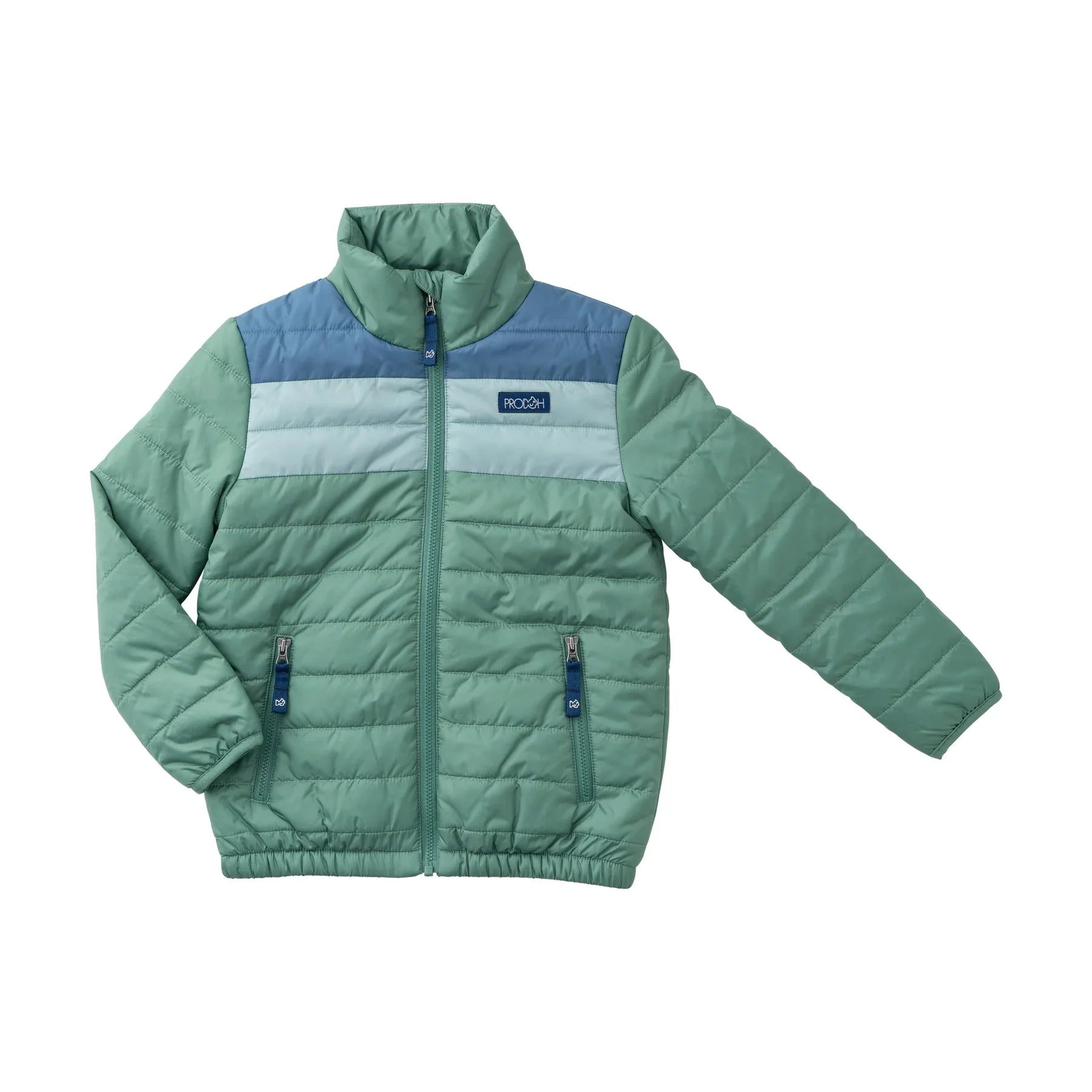 Boys Puffer Jacket- Frosty Spruce Colorblock