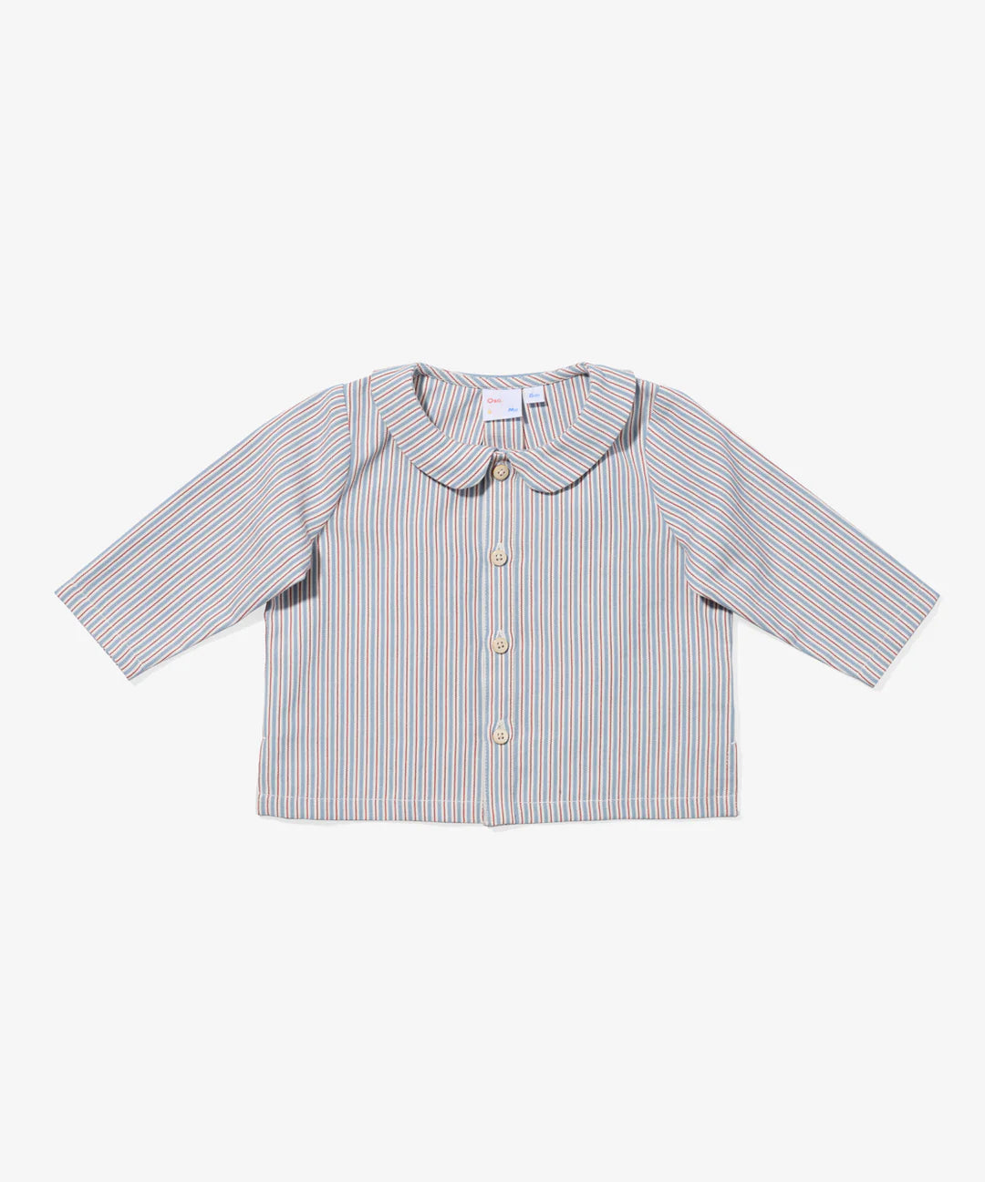 Jefferson Baby Shirt- Indigo Linen Stripe