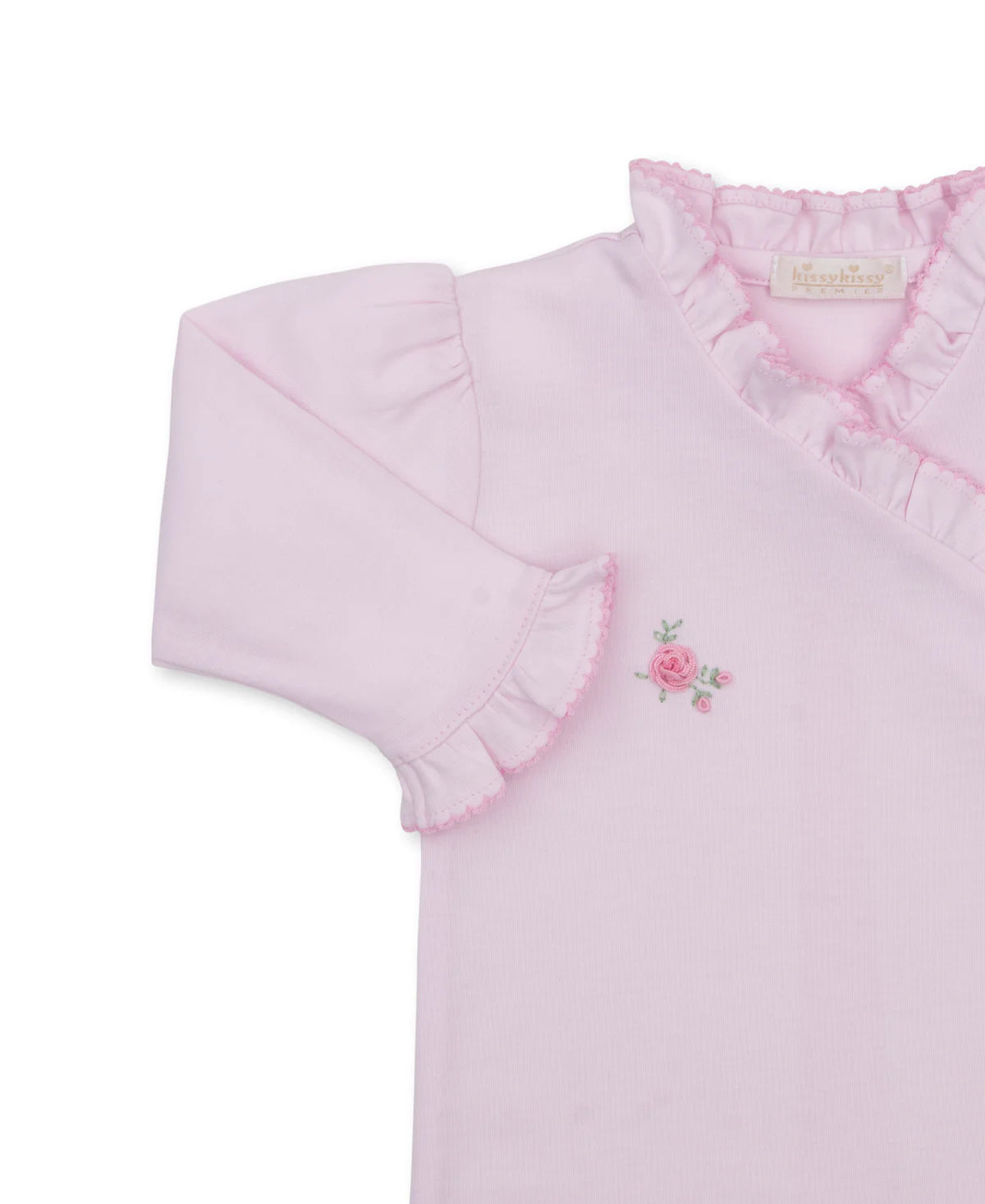 SCE Cottage Roses Pink Hand Emb. Footie