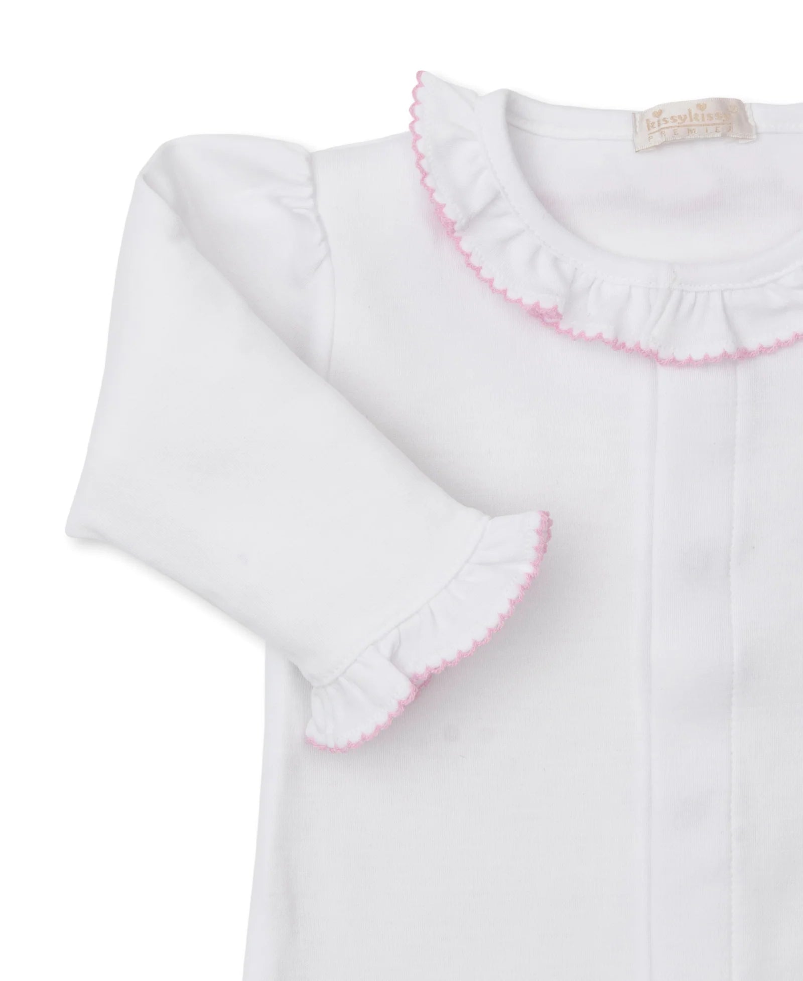 SCE Rose Blooms White/Pink Hand Emb. Conv. Gown