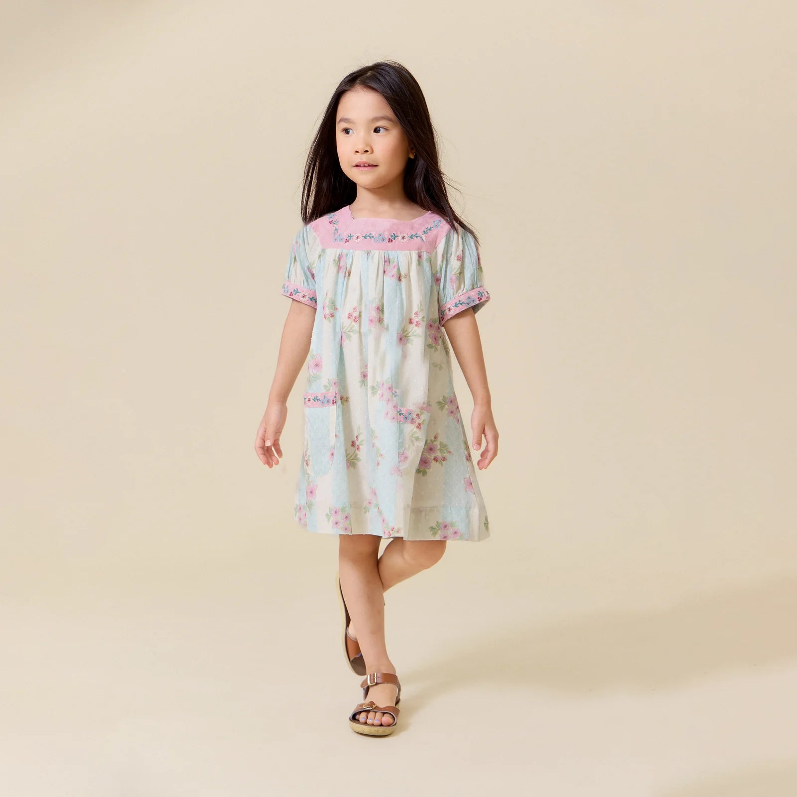 Adelle Dress- Minty Stripe