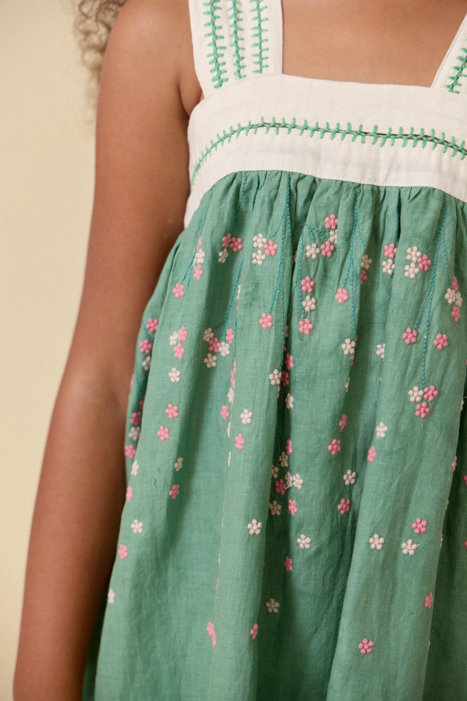 Sienna Dress- Linen Peridot Green