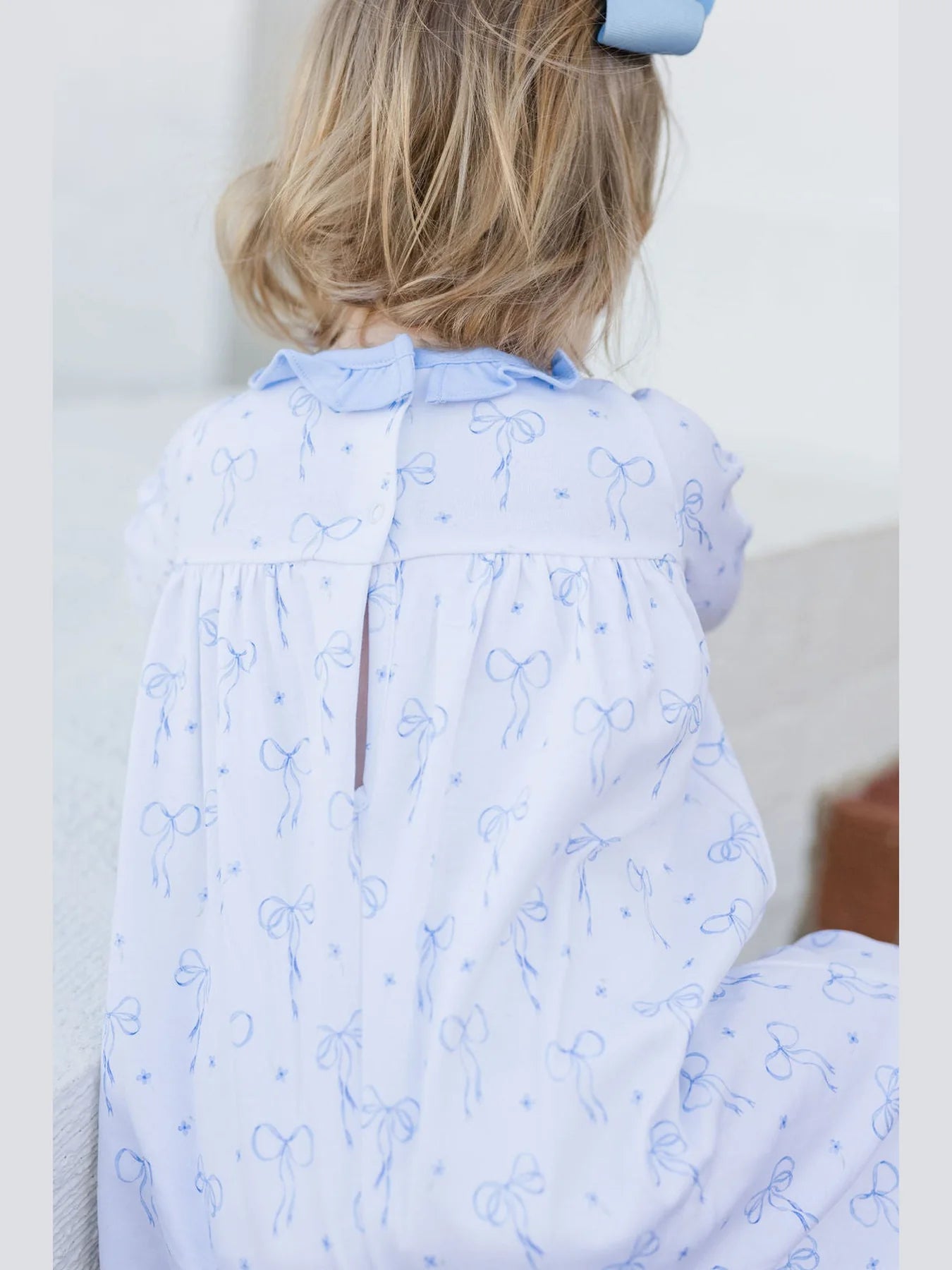 Lila Long Bubble- Blue Bows