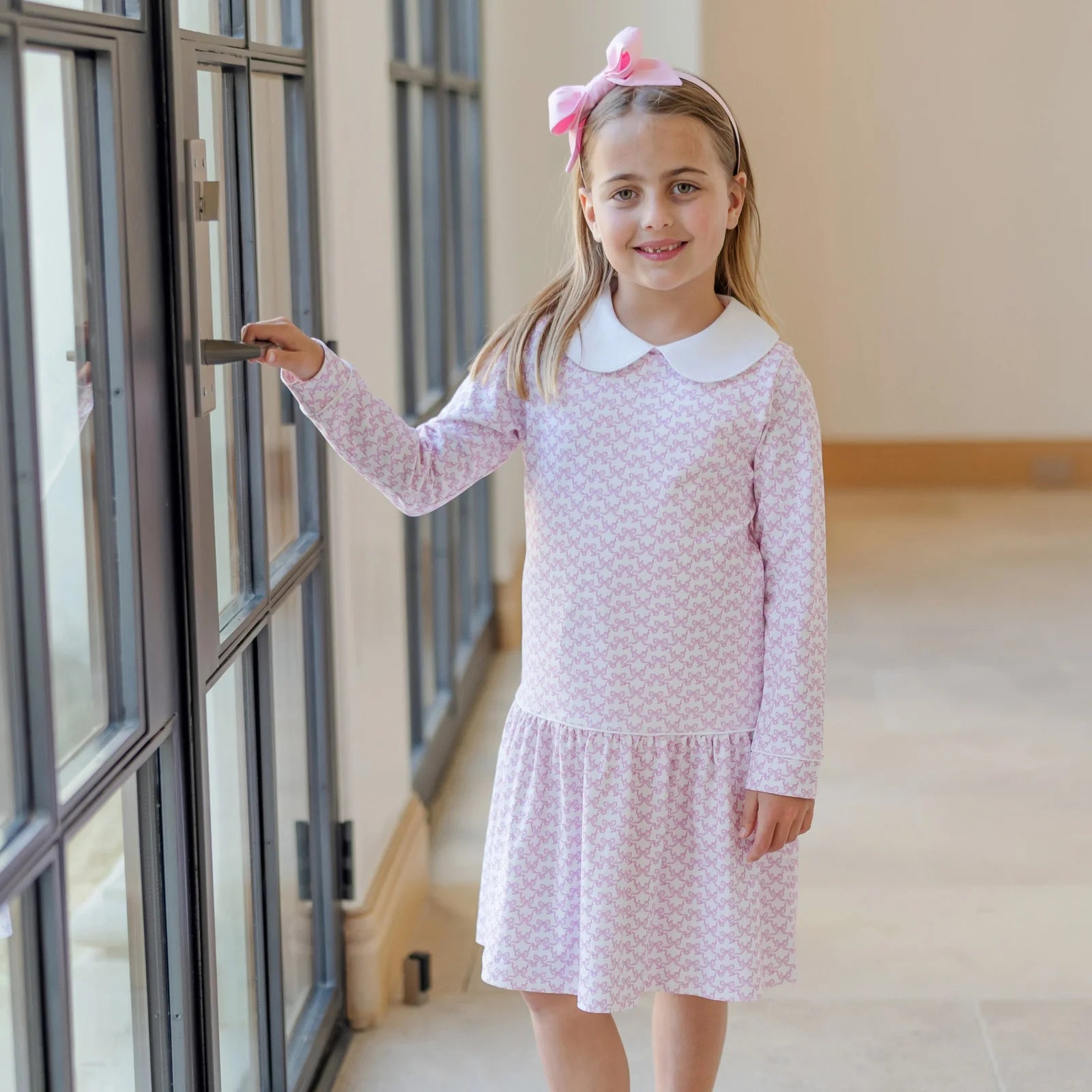 Lillian Girls' Dress- Pretty Pink Bows