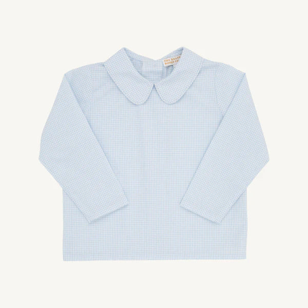 Peter Pan Collar Shirt- Barrington Blue Mini Windowpane