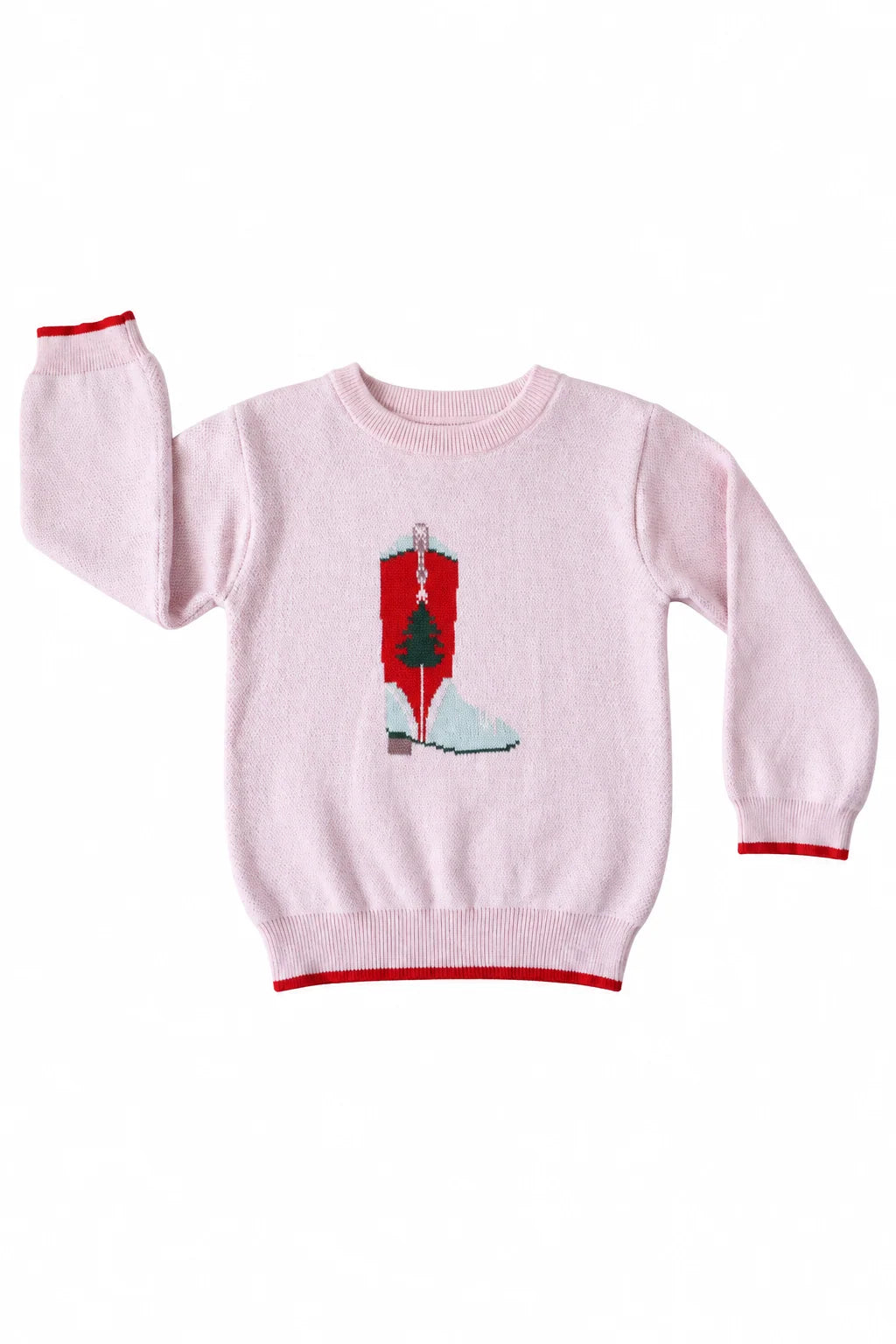 Lulu Sweater- Pink Holiday Boot