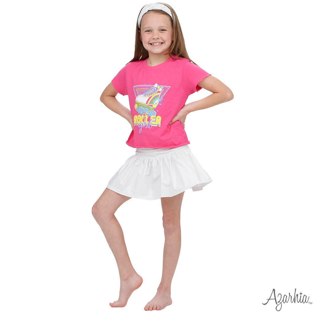 Metallic Gathered Skort - White