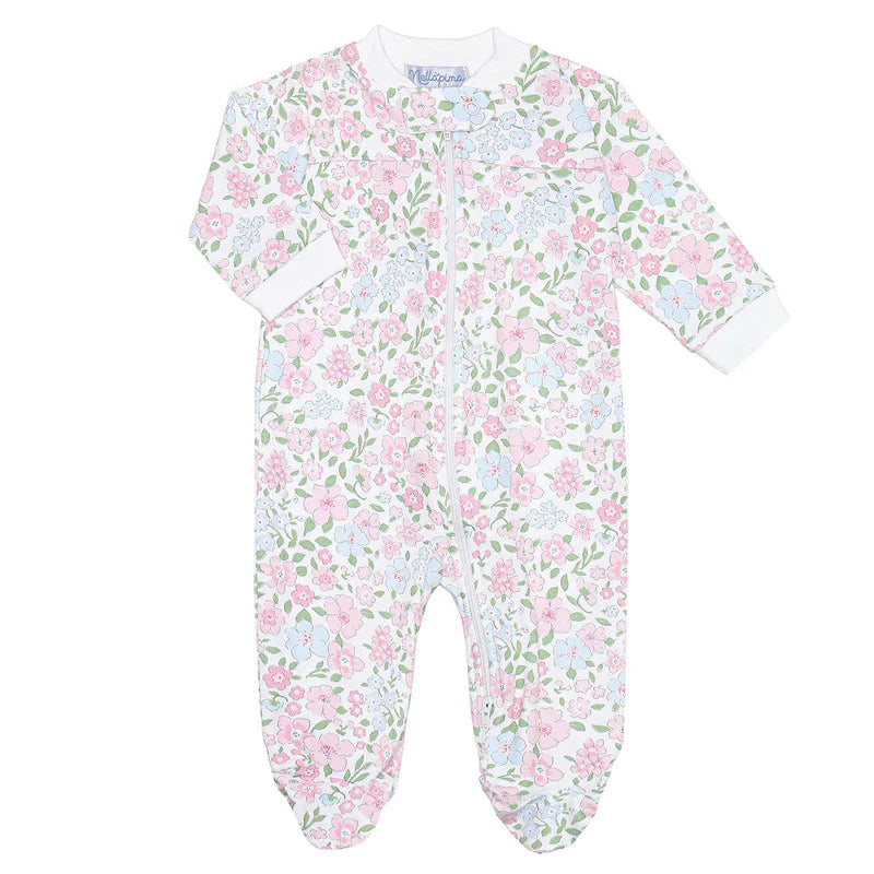 English Garden Zipper Footie