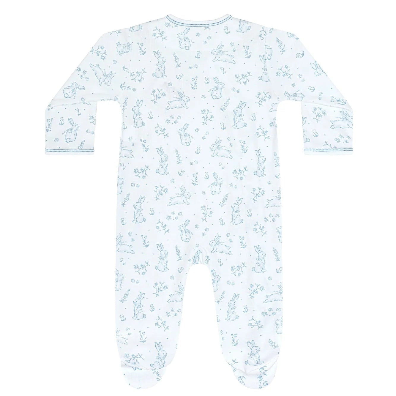 Blue Bunny Toile Crossover Footie