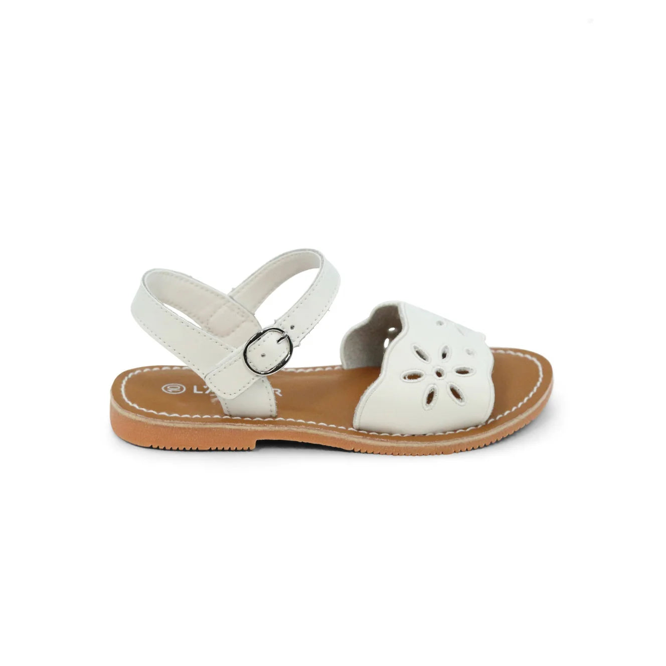 White Augusta Embroidered Sandal