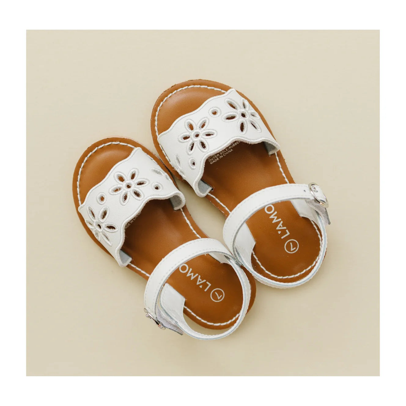 White Augusta Embroidered Sandal