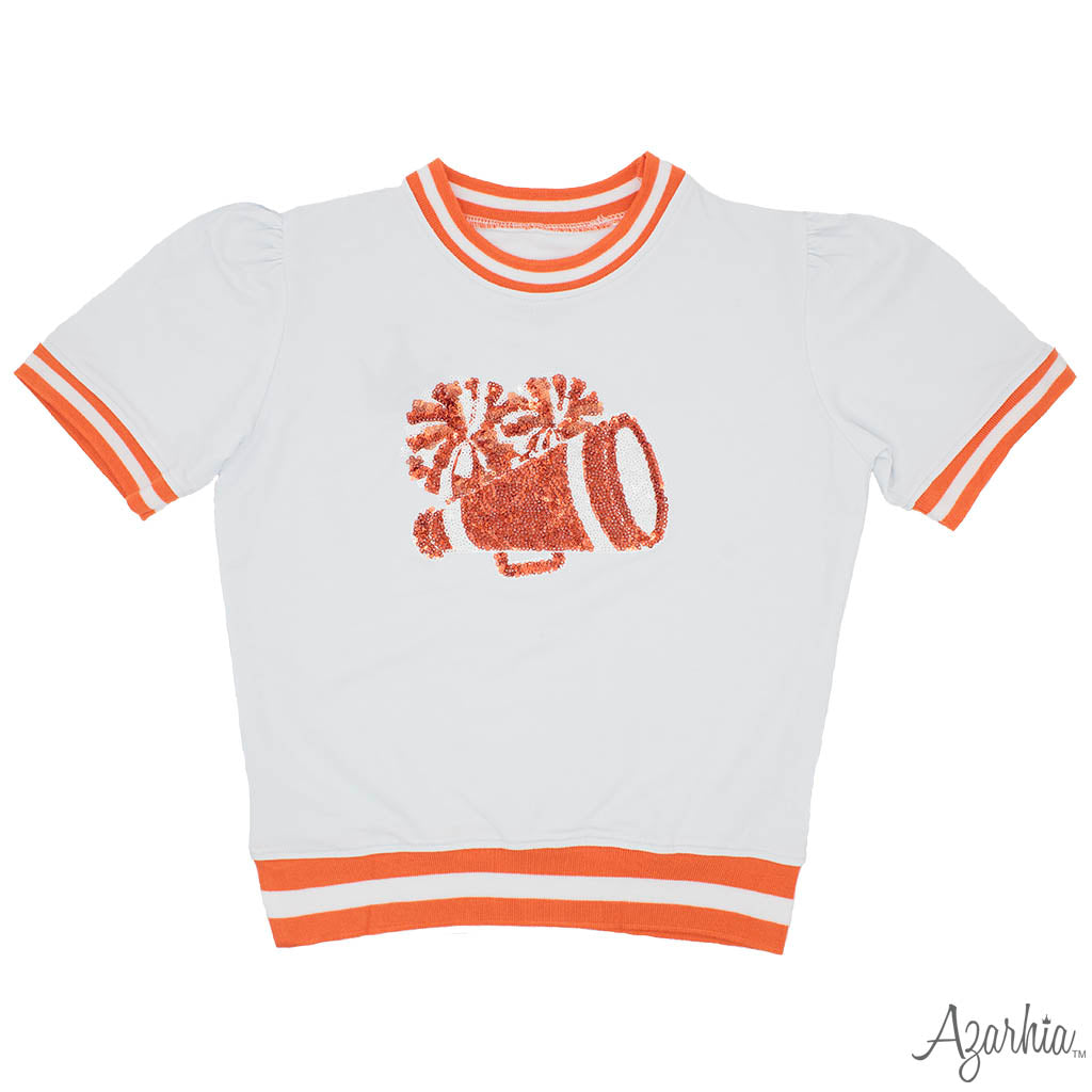 Game Day Holly Short Sleeve Sequin Megaphone