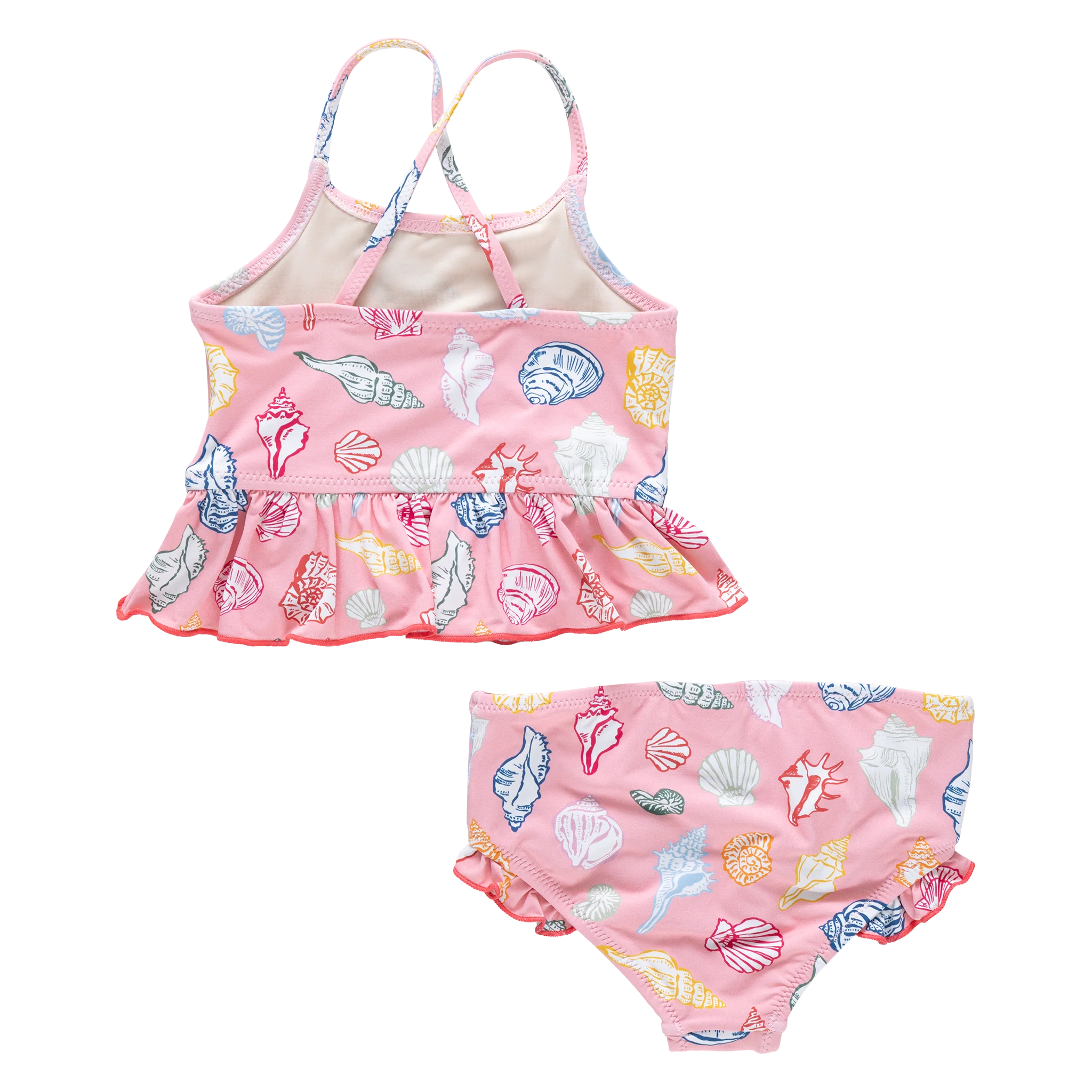 girls palmer tankini- pink seashells