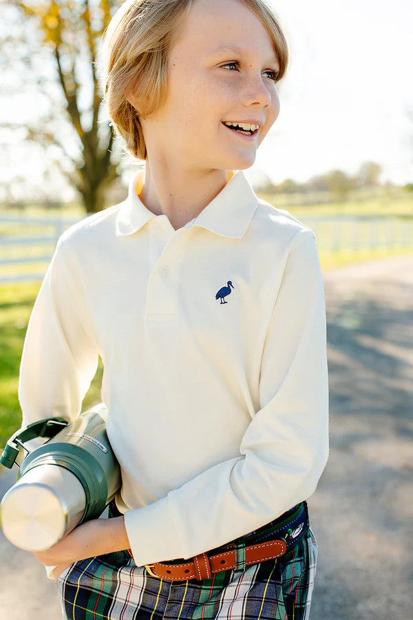Prim and Proper LS Polo - Palmetto Pearl