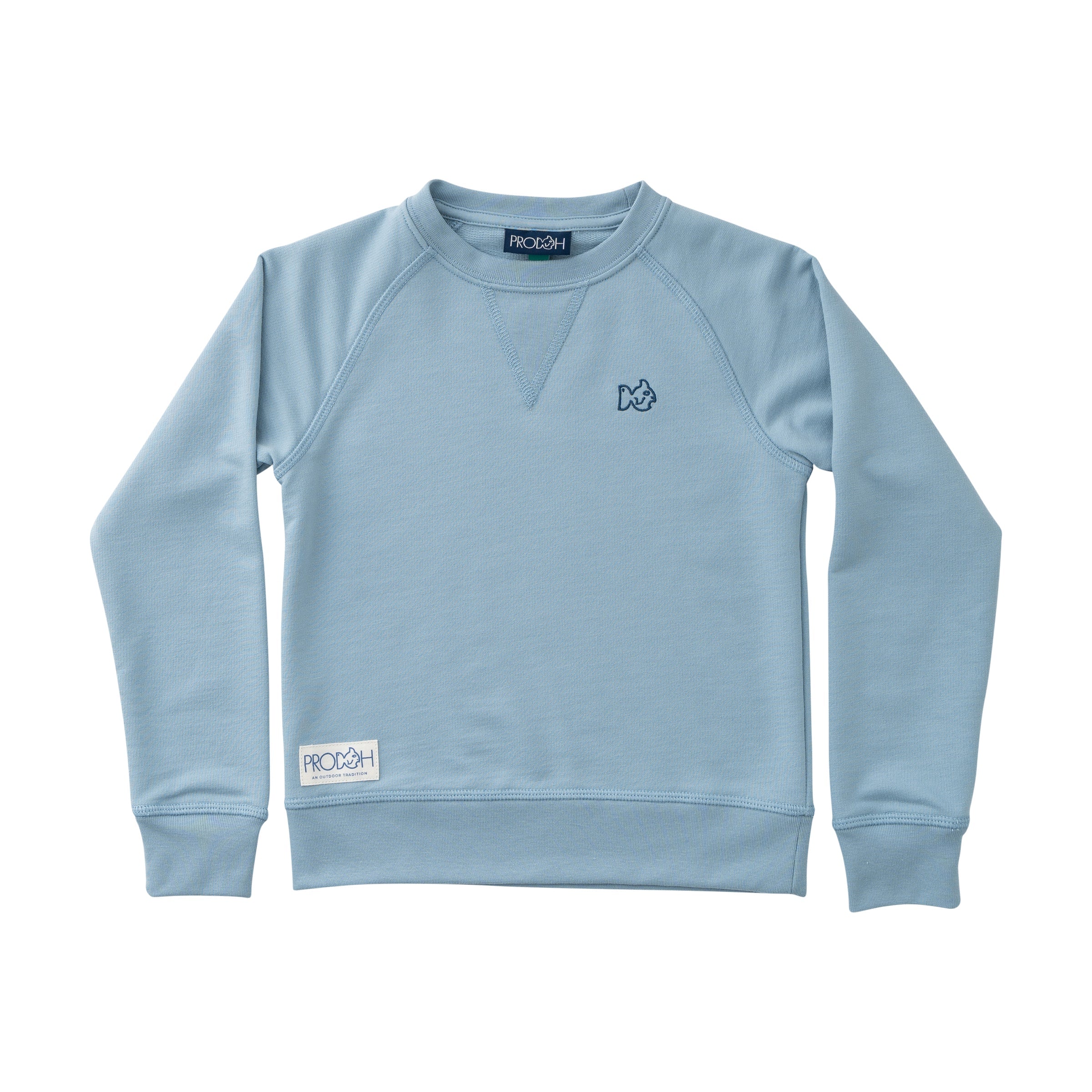 Kids Crew Control Sweatshirt- Ash Blue