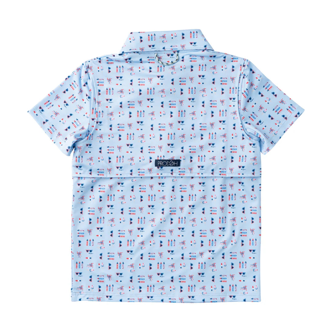 Short Sleeve Pro Performance Polo- Fourth of July Fireworks