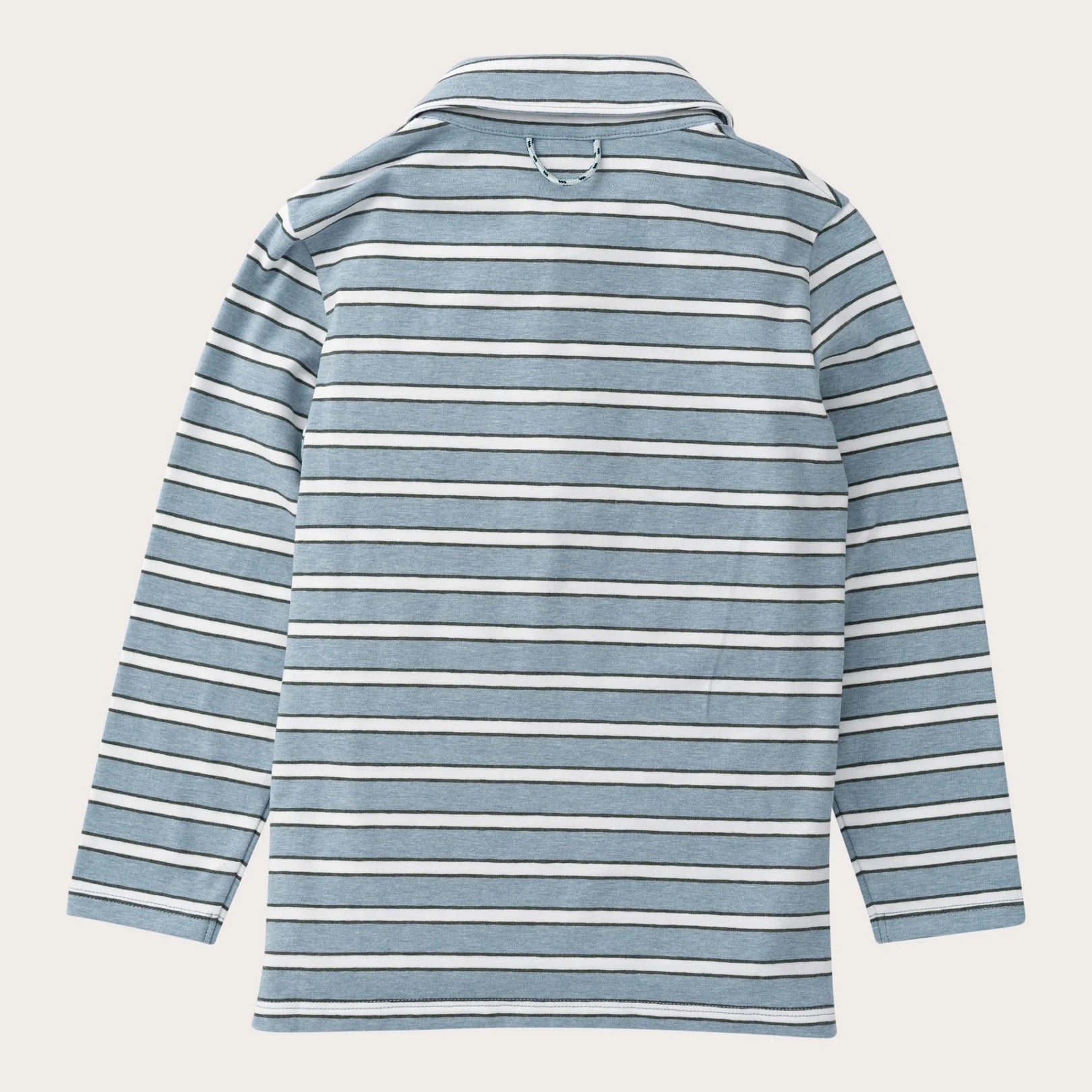 Boys' Long Sleeve Cotton Polo in Arona Blue Stripe
