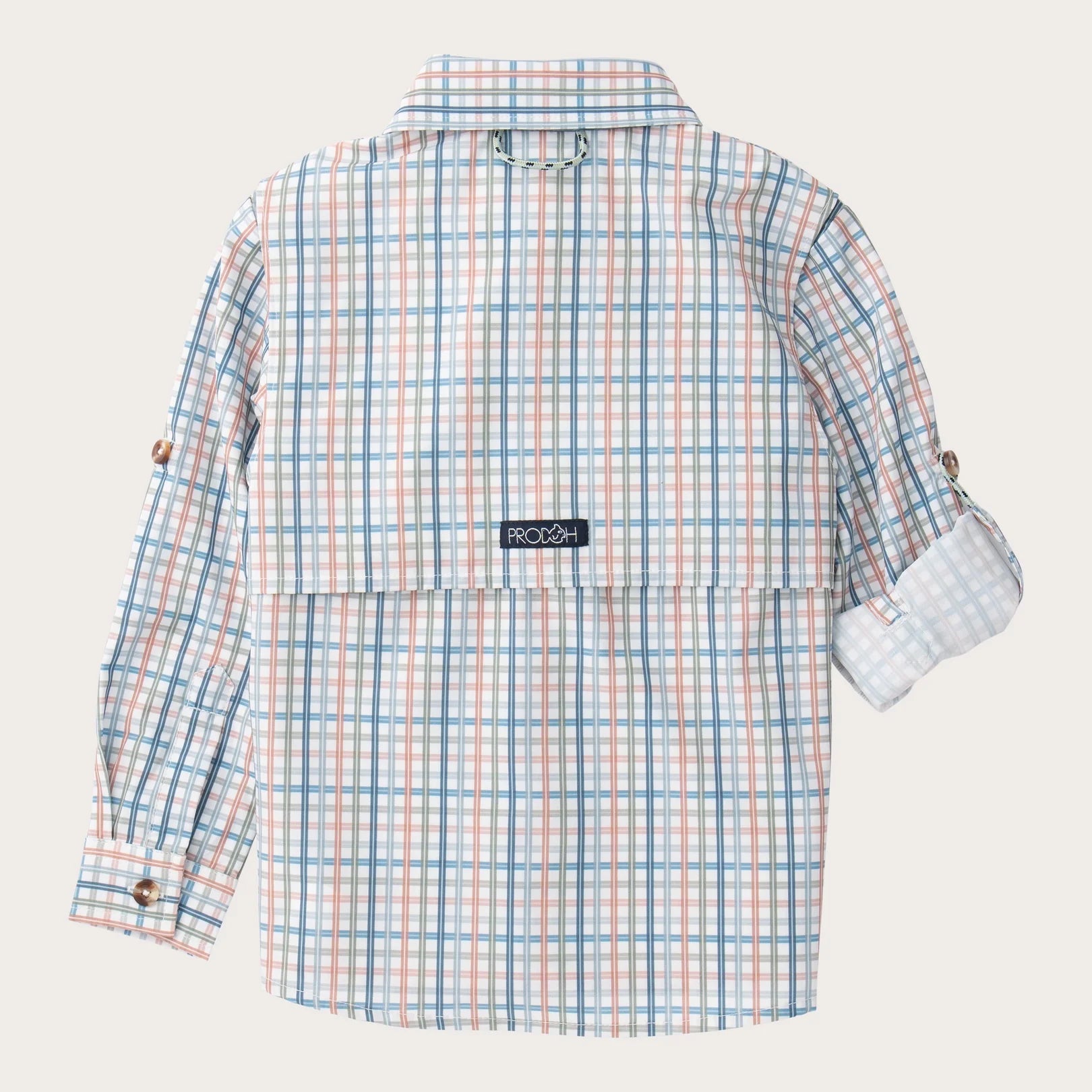 Boys' Long Sleeve Founders Kids Fishing Shirt in Sullivans Island Arona Blue Plaid
