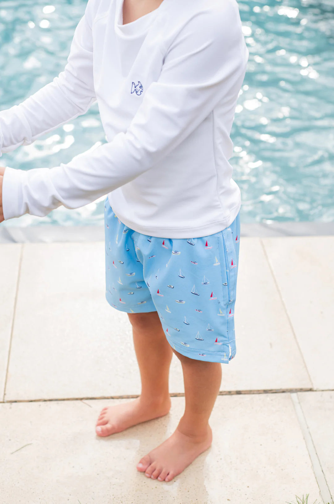 Boys' Boogie Board Swim Trunks Boat Print
