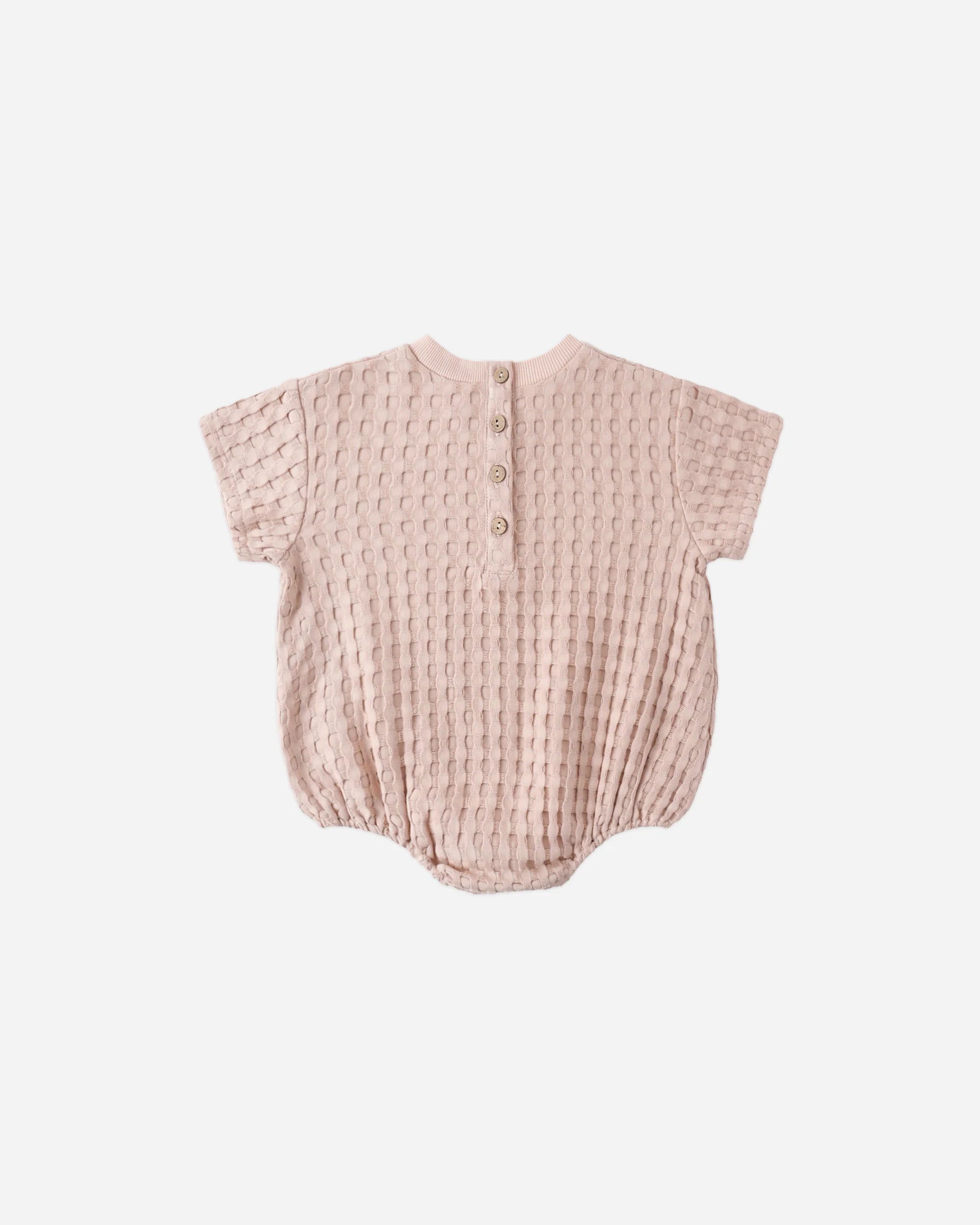 Relaxed Bubble Romper- Blush