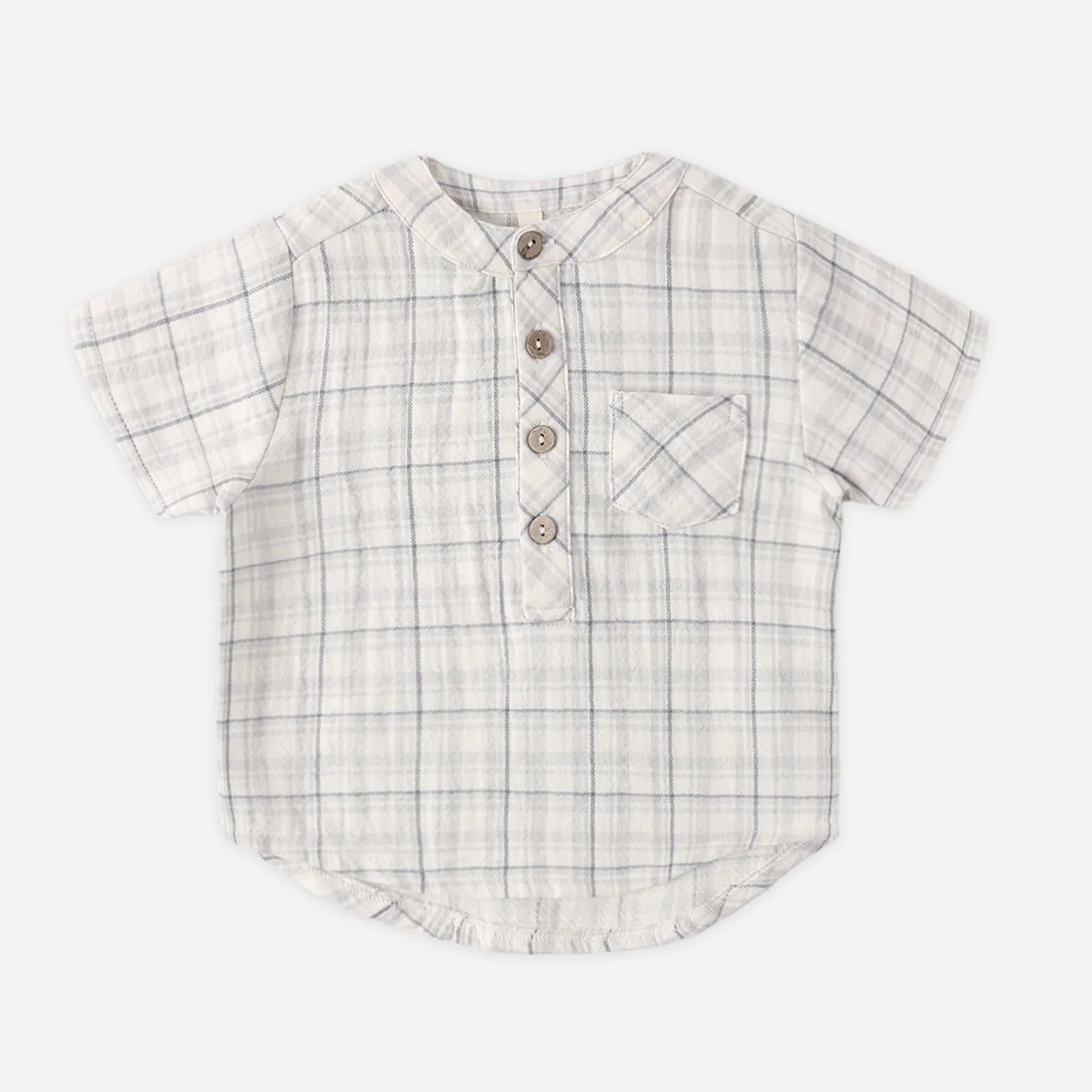 Jaxon Shirt + Short | Blue Plaid, Ocean