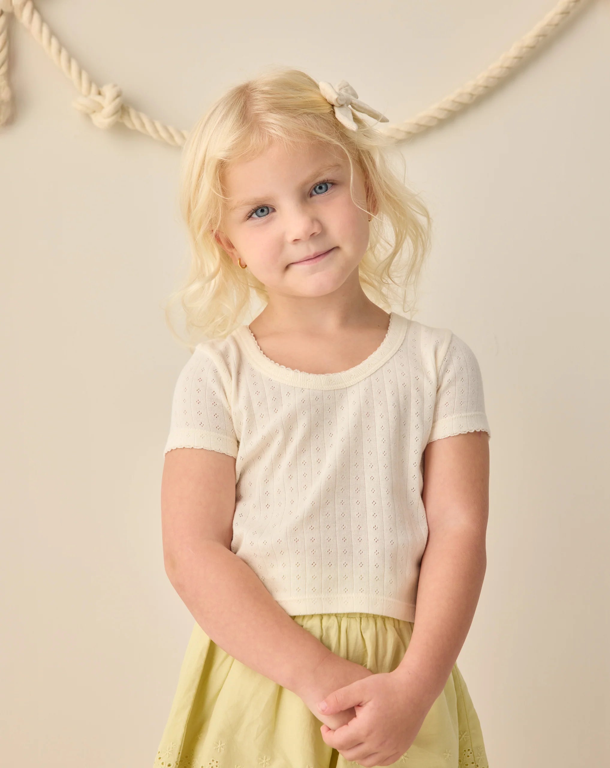 Pointelle Tee | Ivory